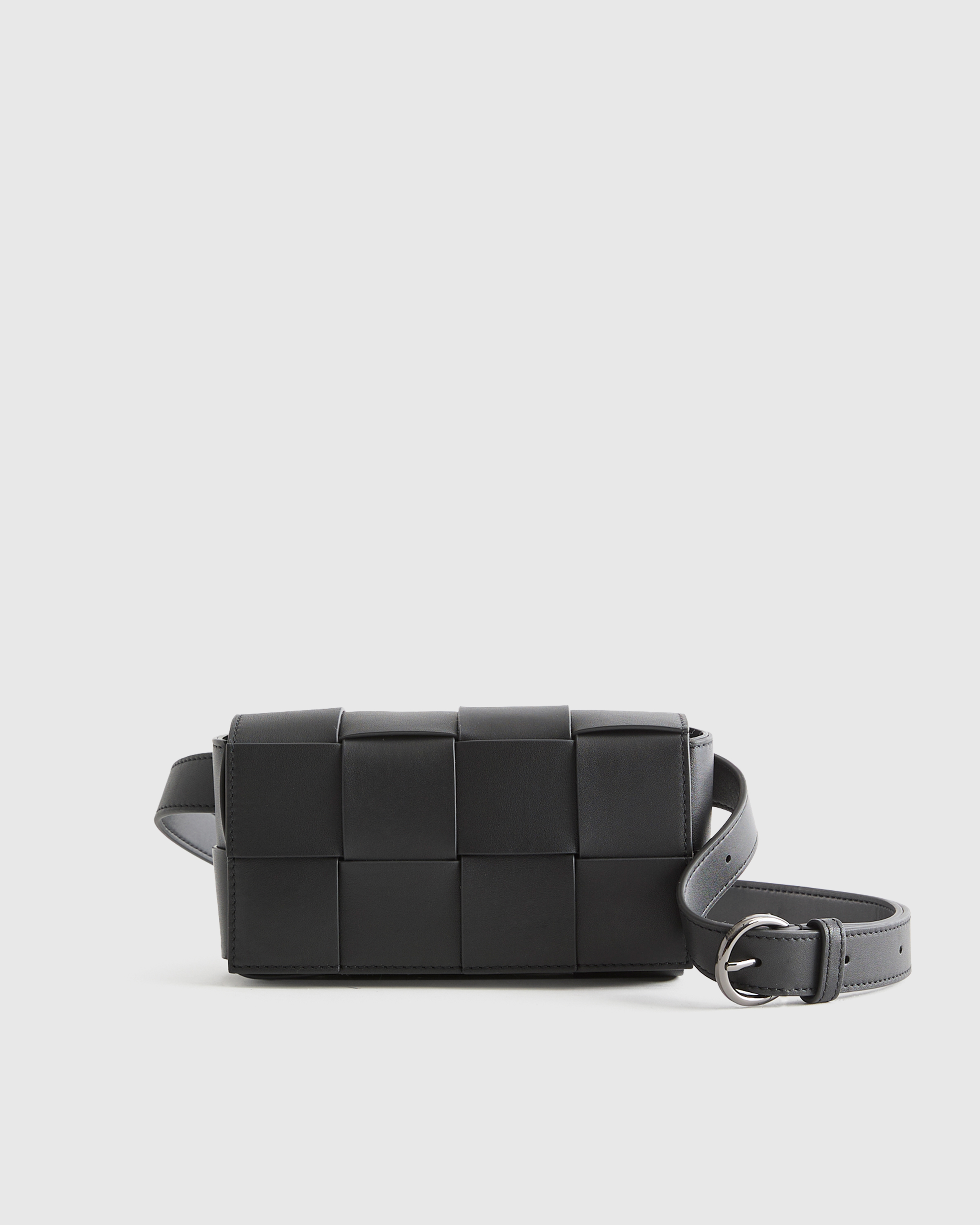 Italian Leather Handwoven Box Belt Bag