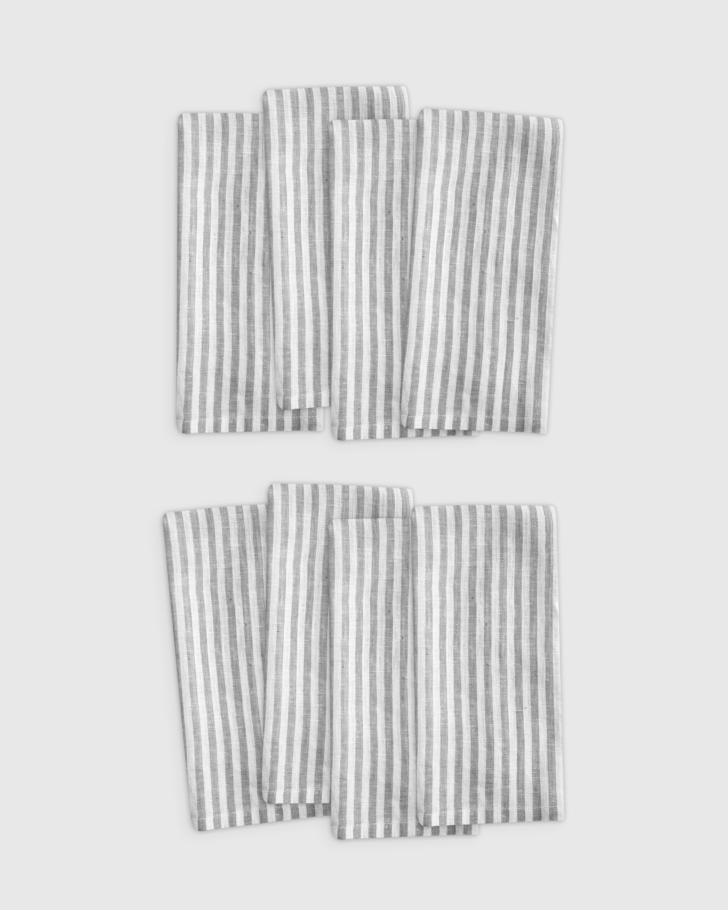European Linen Stripe Napkins, Set of 8