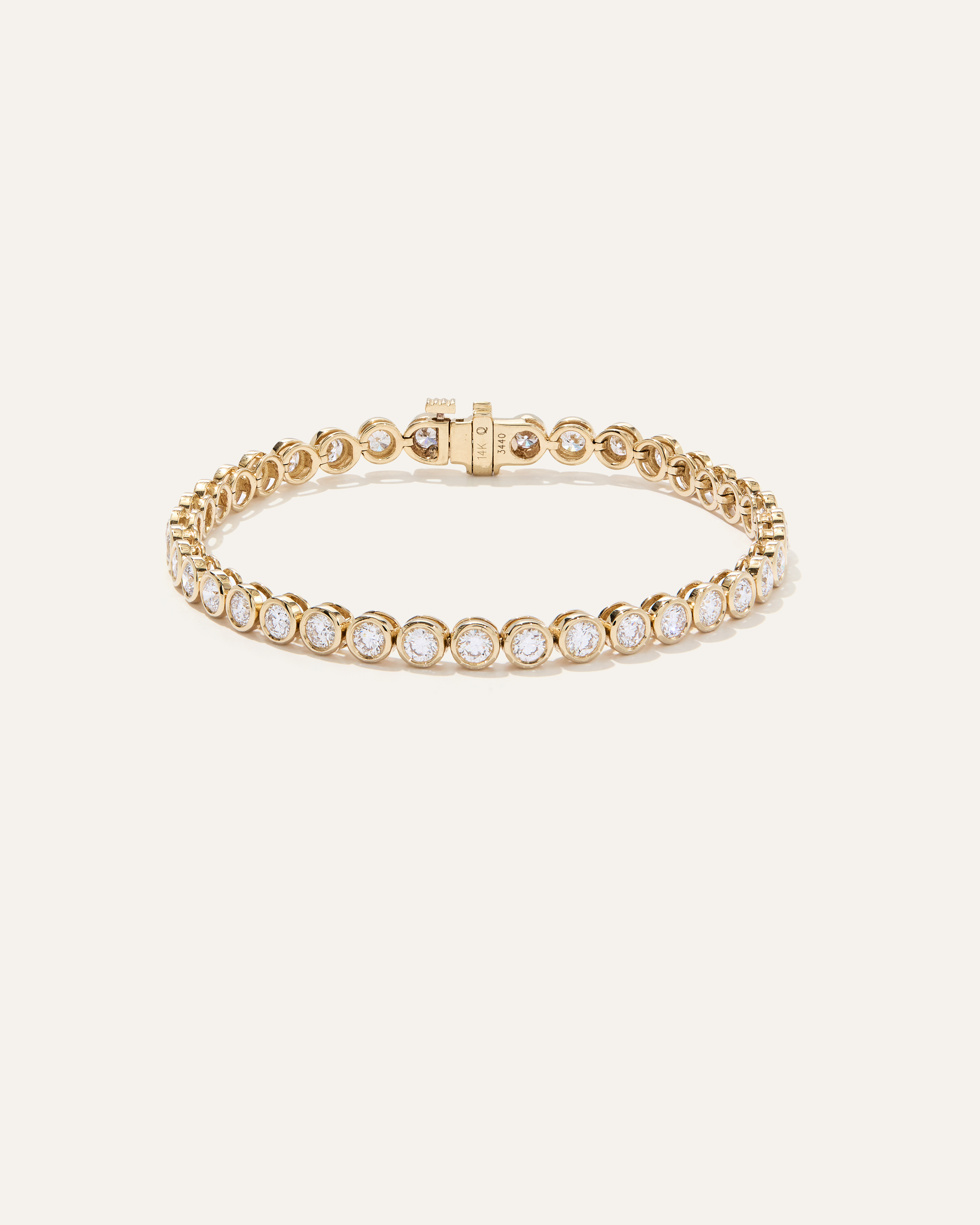 14K Gold Lab Grown Diamond Bezel Set Tennis Bracelet - 4ctw