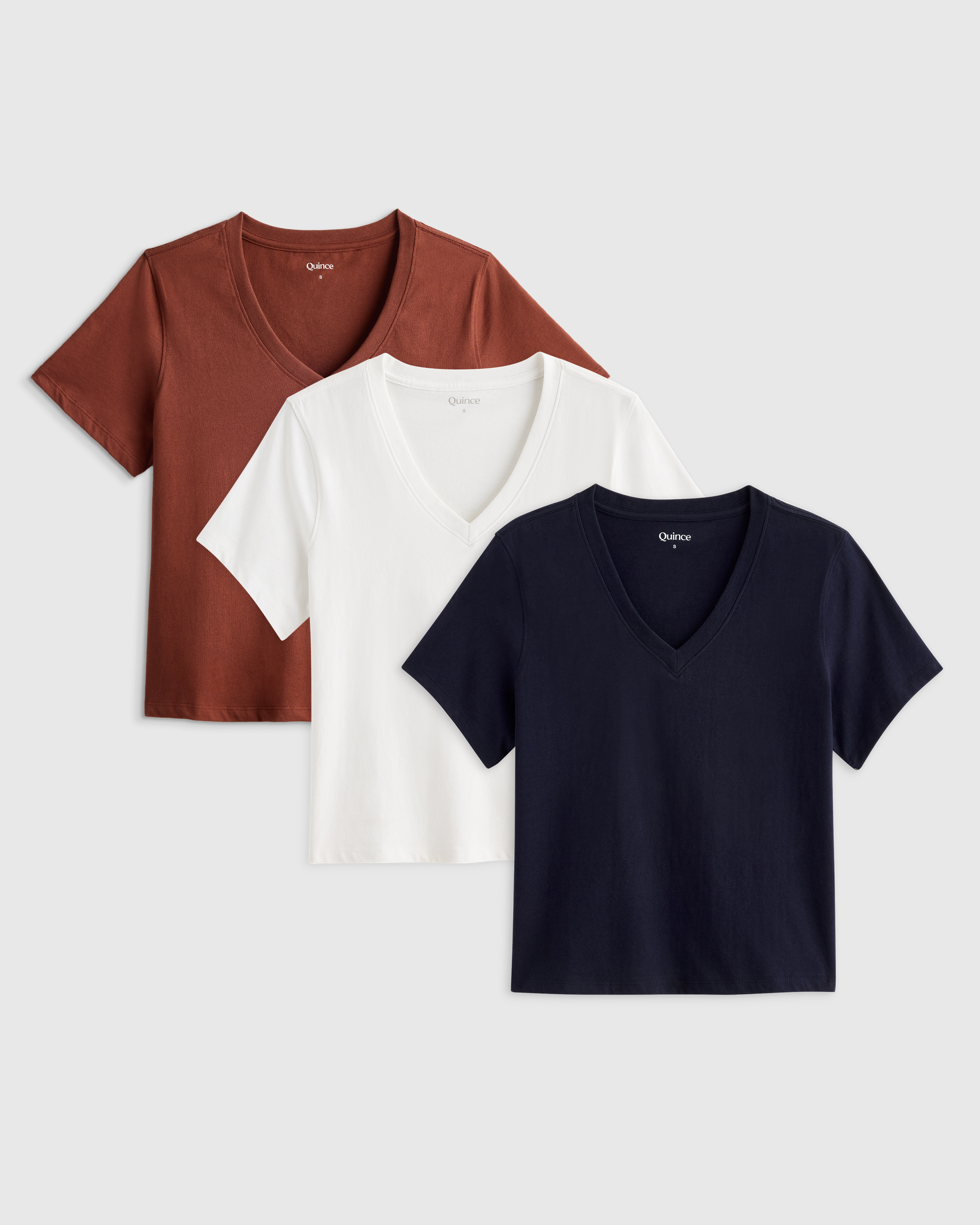 Women's 100% Organic Cotton Boxy V-Neck Tee Bundle