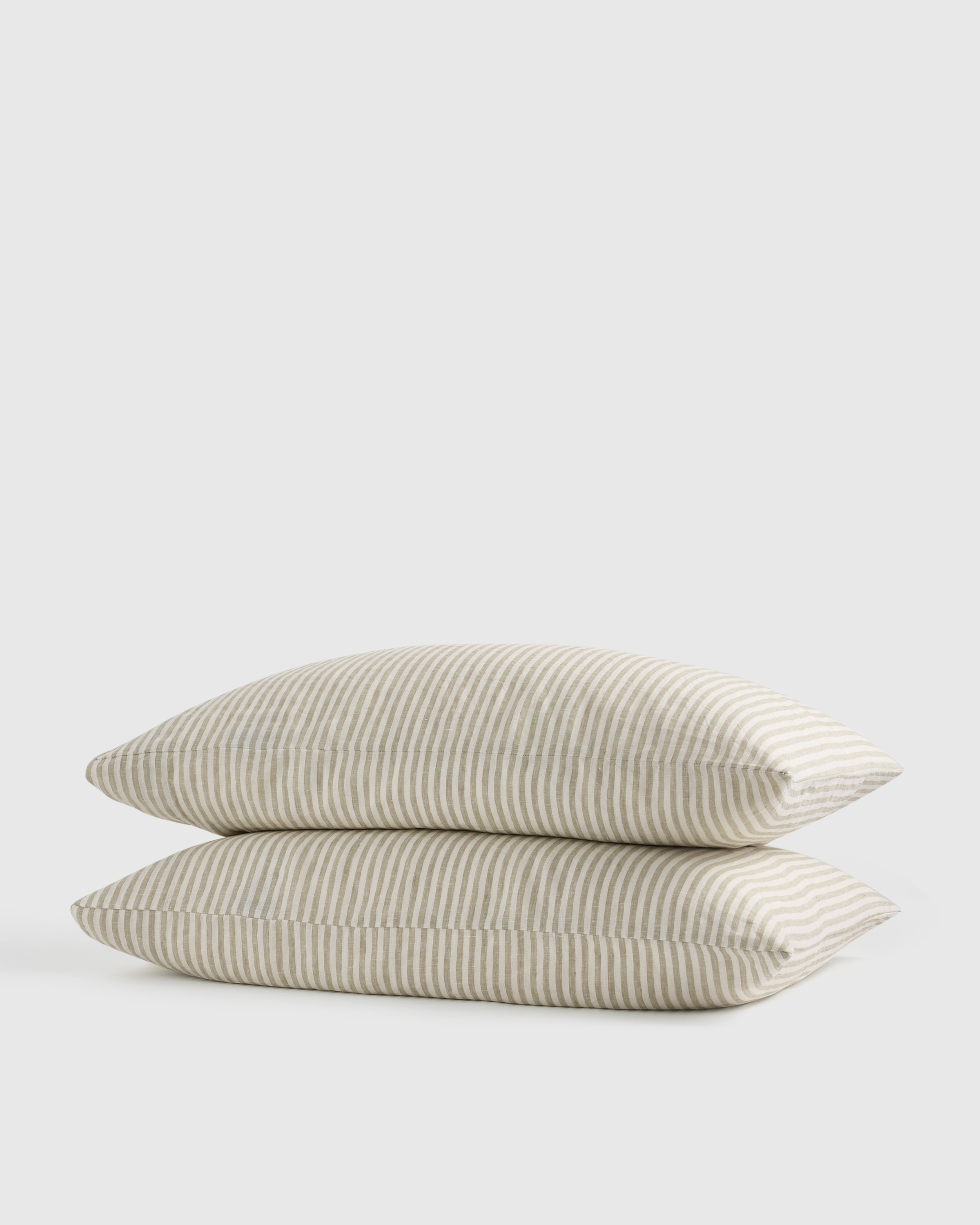 European Linen Stripe Pillowcases Set