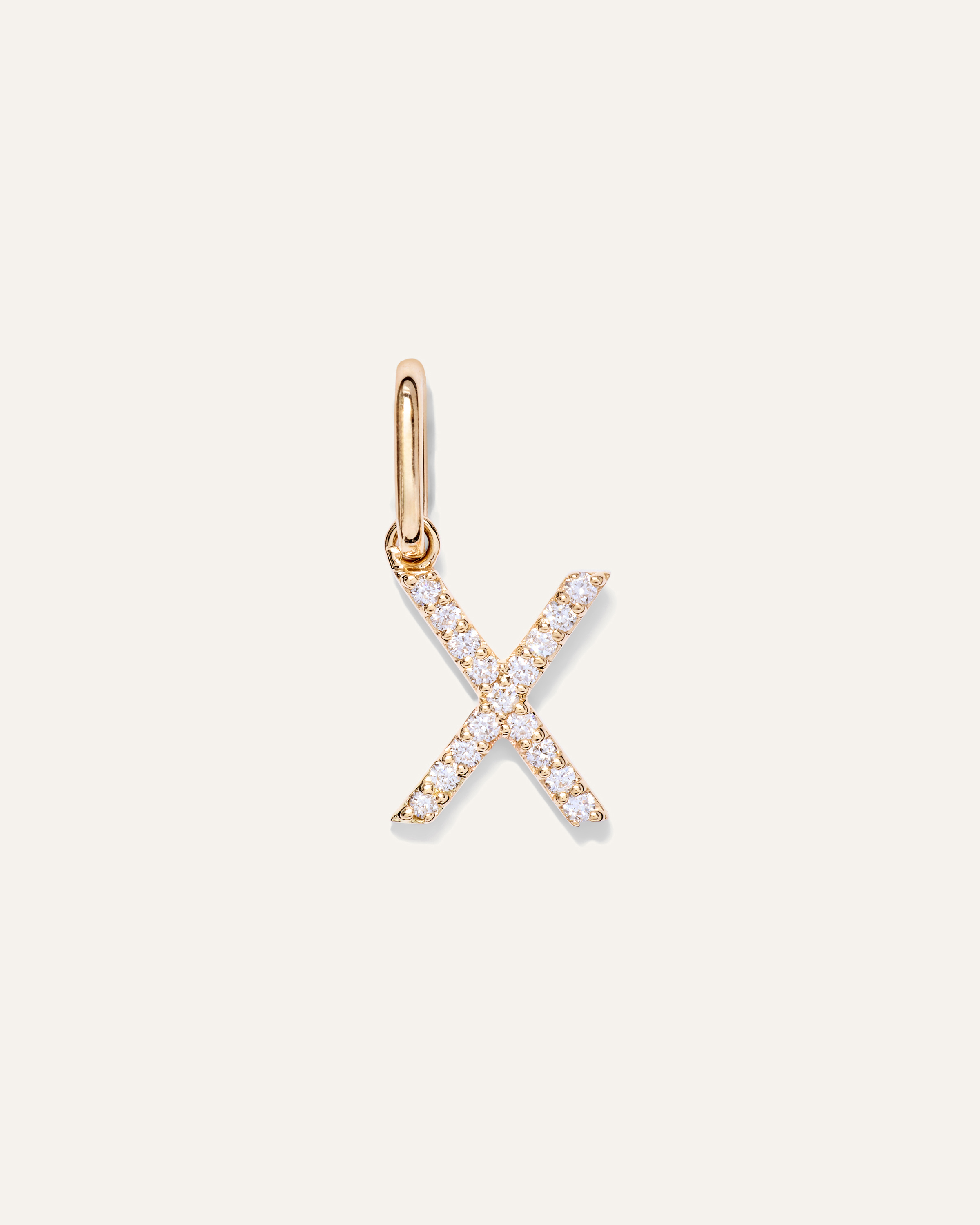 14K Gold Diamond Letter Charm