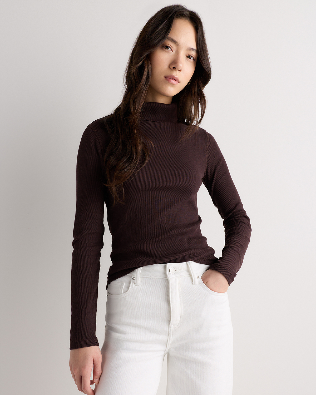 Organic Cotton Micro-Rib Turtleneck