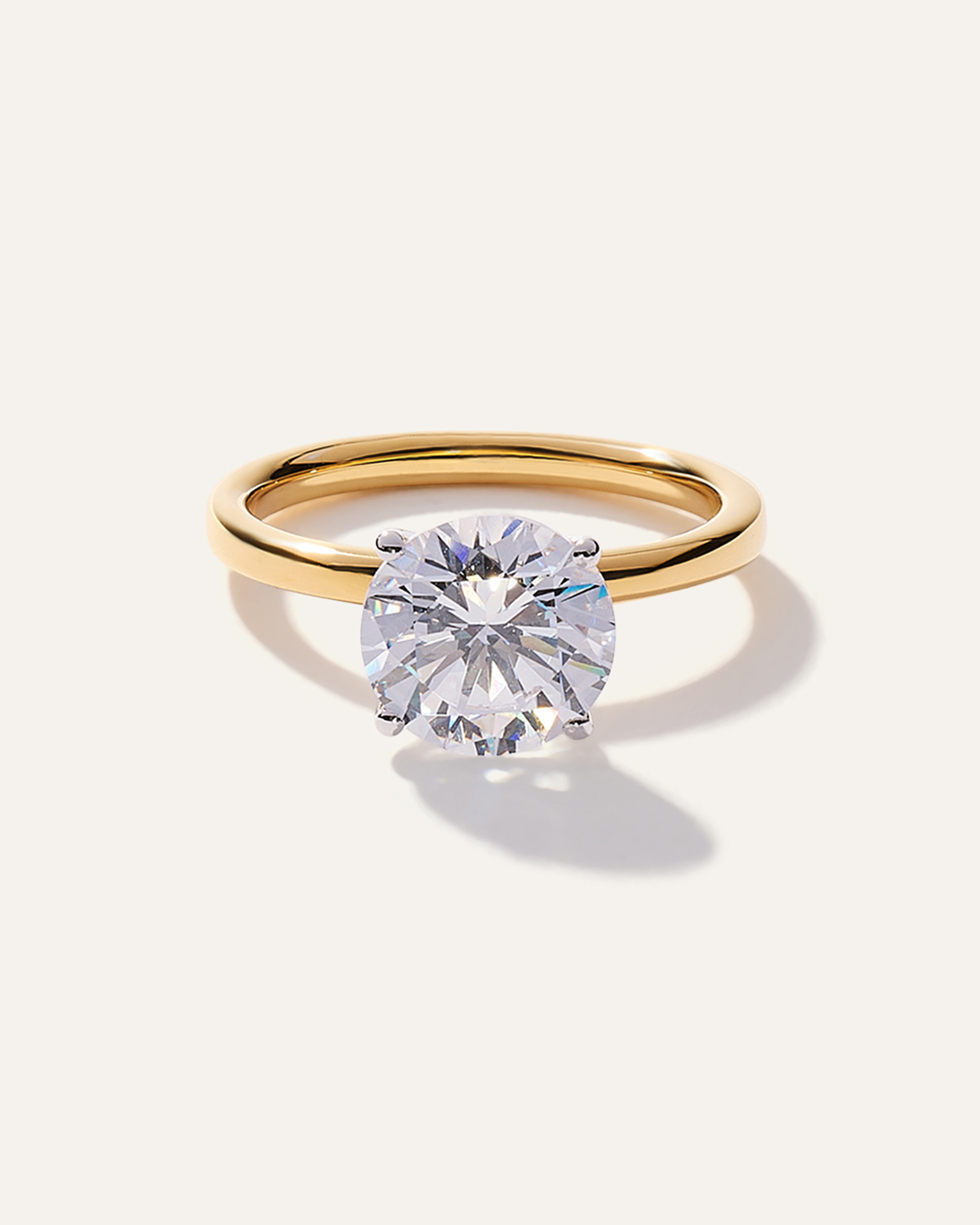 Lab Grown Diamond Round Comfort Fit Engagement Ring - 3ct