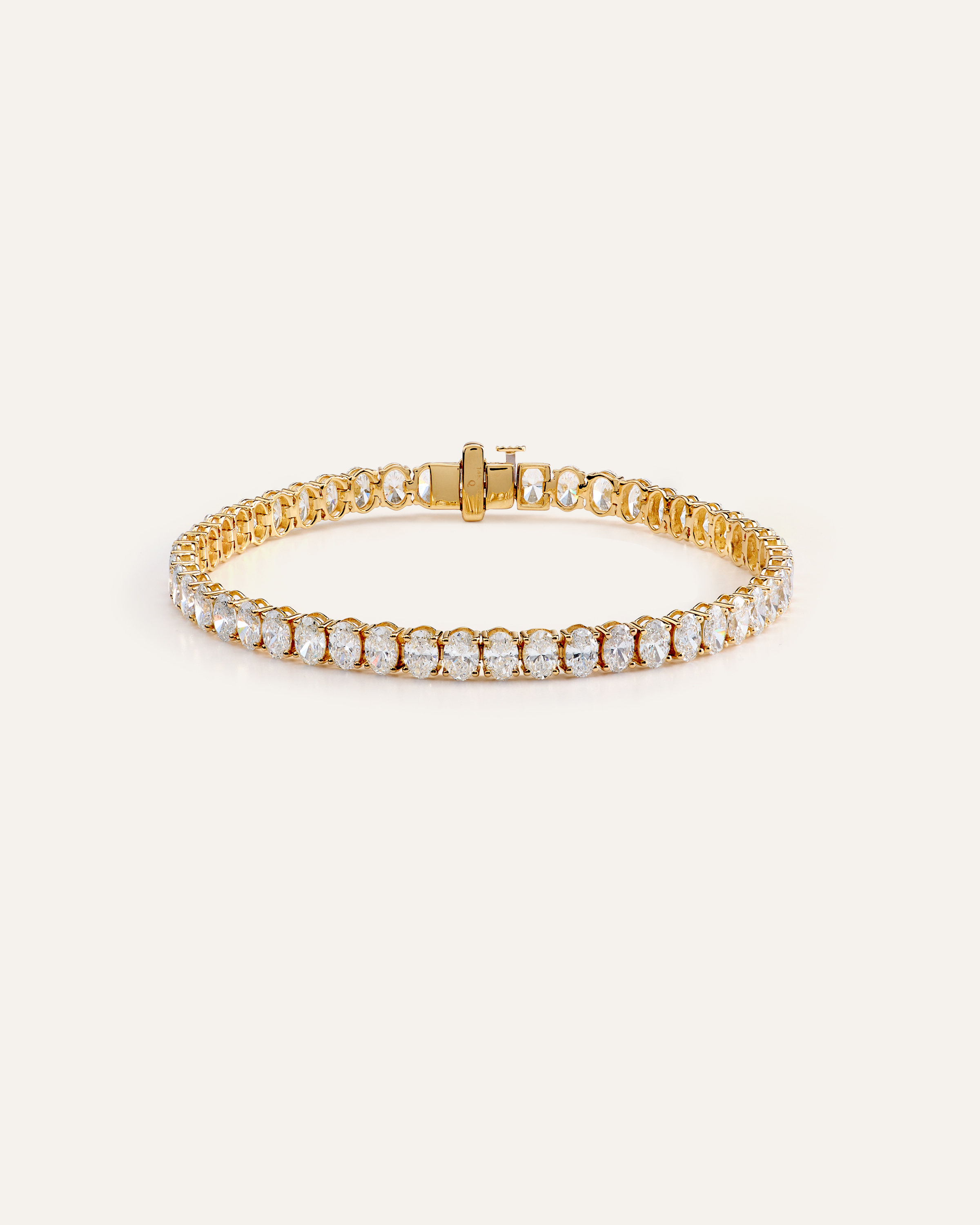 14K Gold Lab Grown Diamond North-South Oval Tennis Bracelet - 10ctw