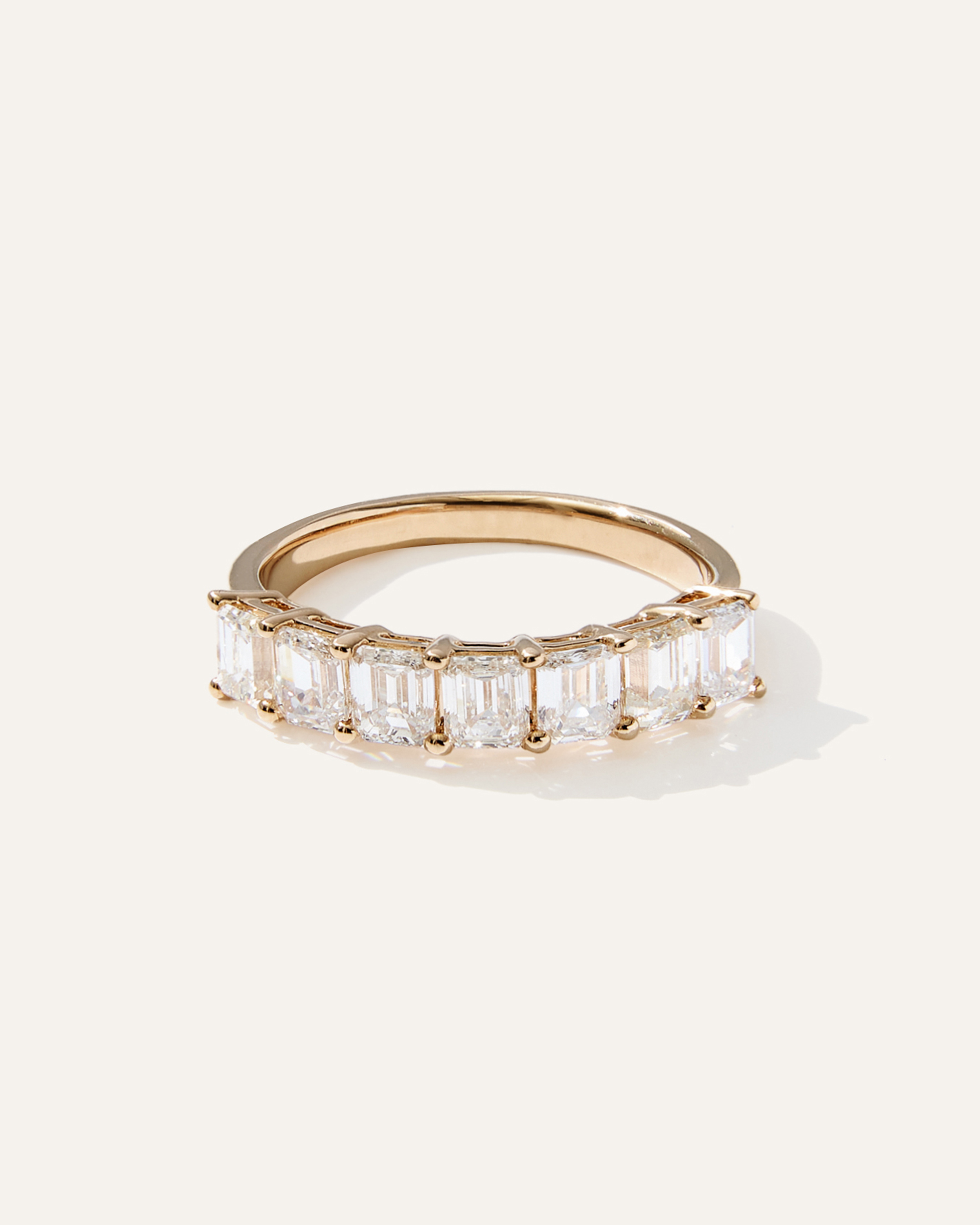 Lab Grown Diamond Emerald Seven Stone Band