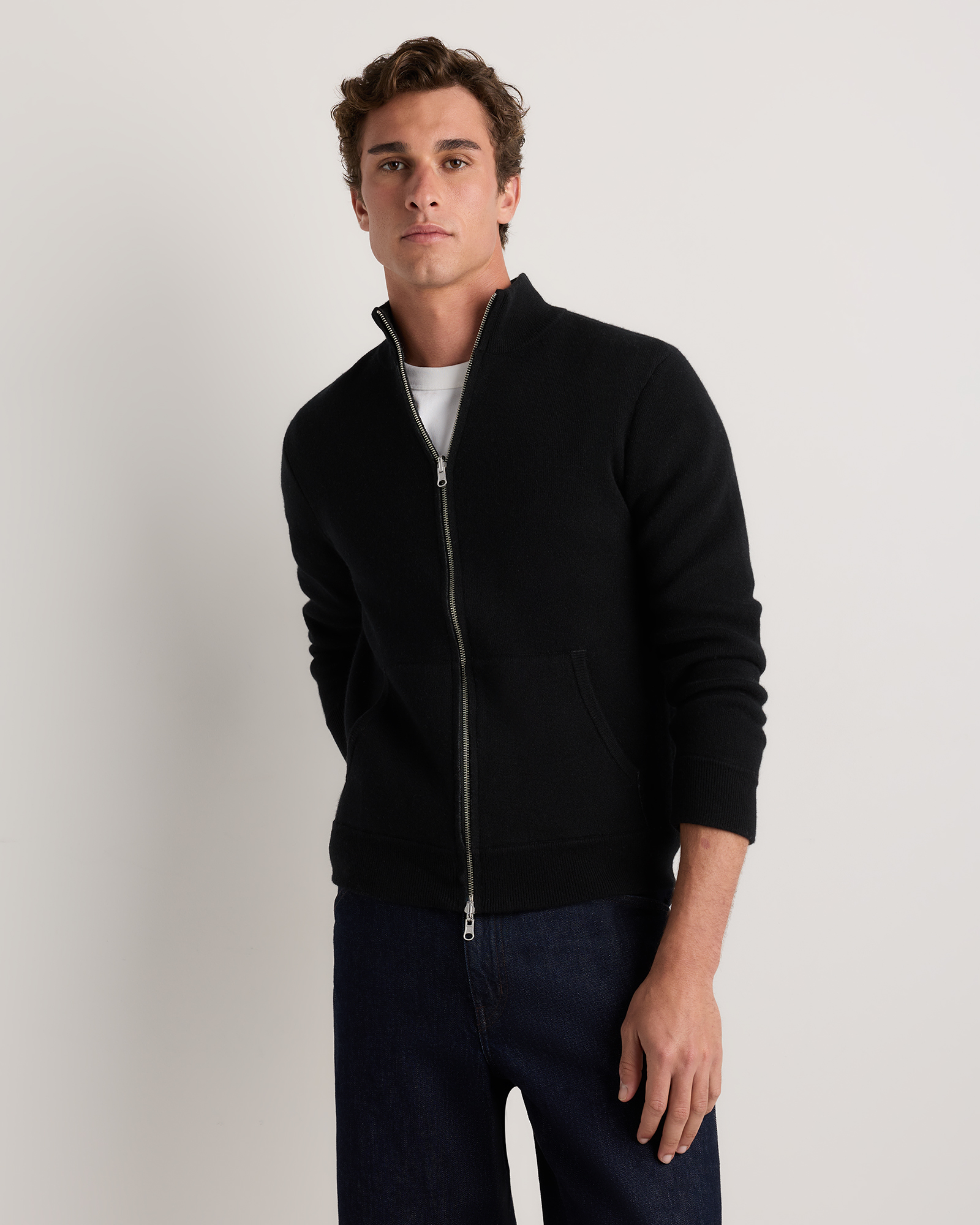100% Reversible Cashmere Full Zip Sweater