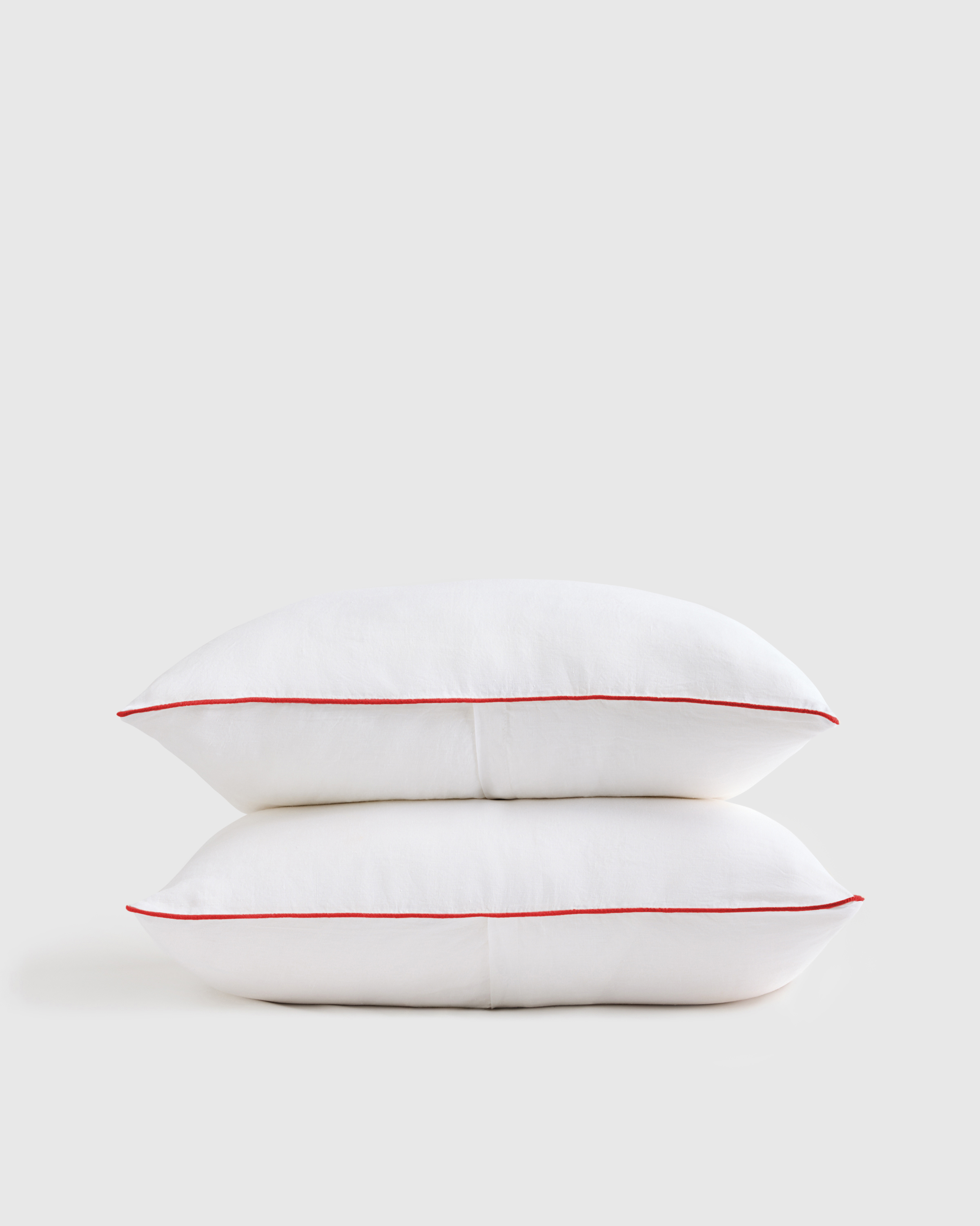 European Linen Piped Sham Set