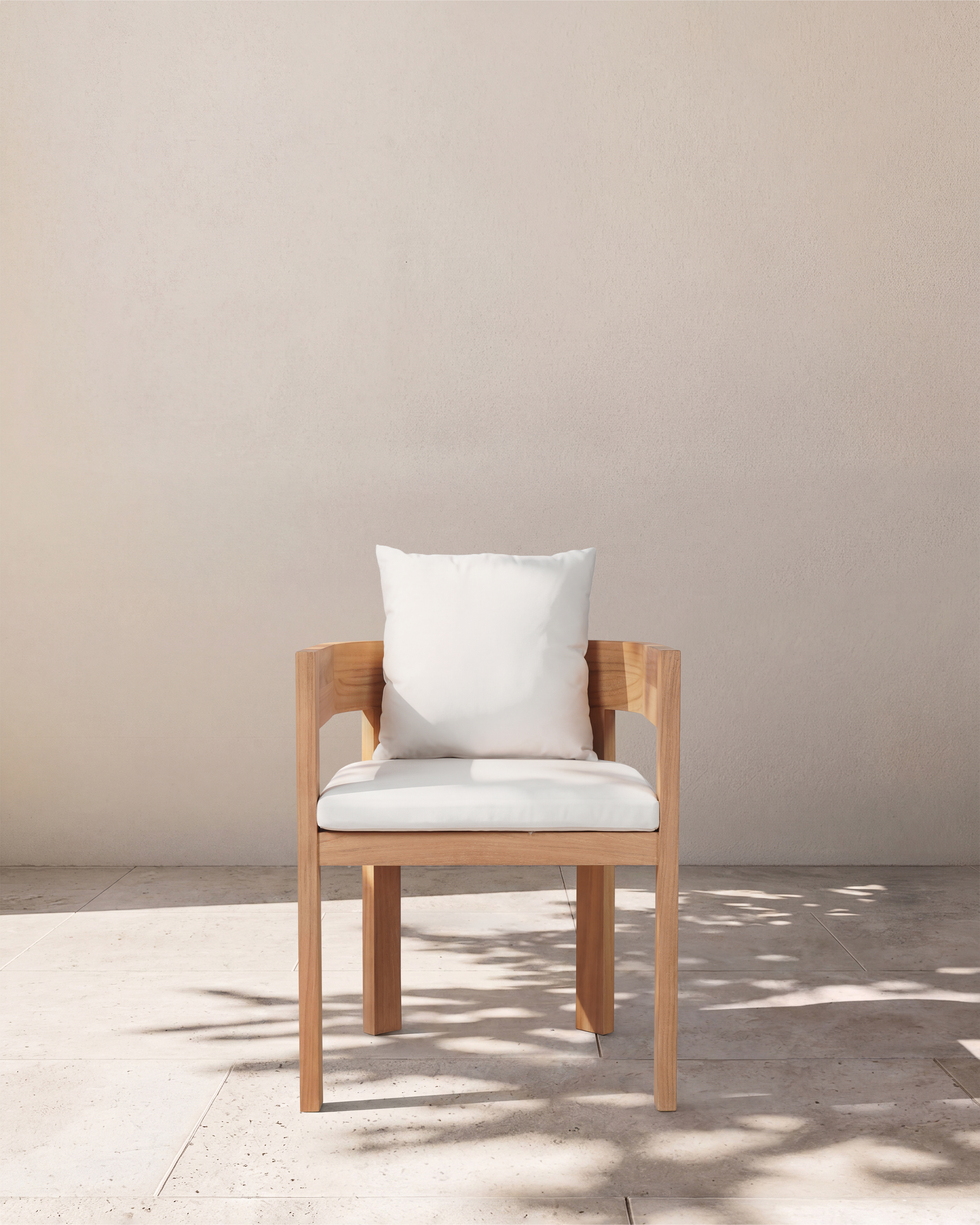 Curved Solid Teak Outdoor Dining Chair