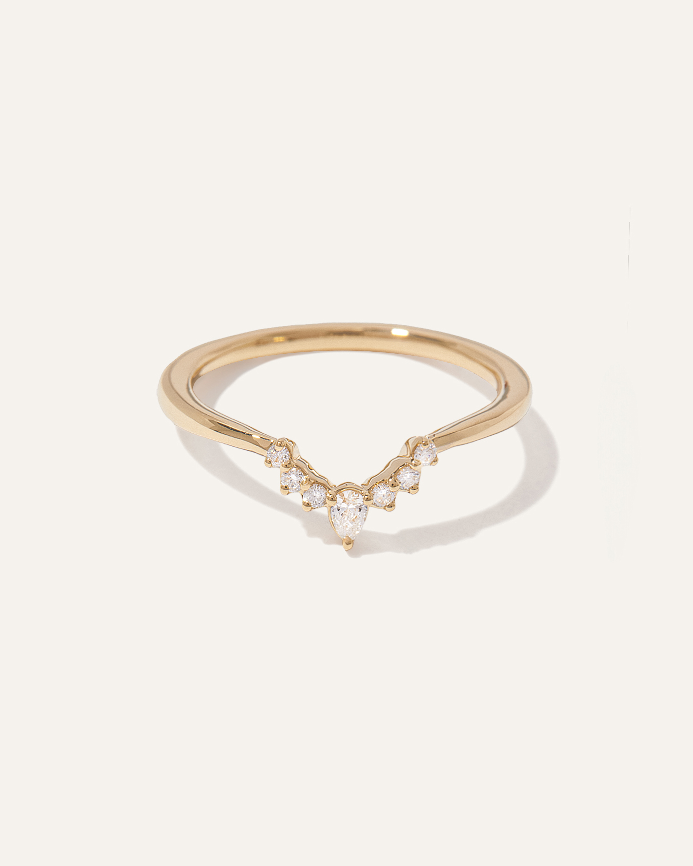 14K Gold Lab Grown Diamond Pointed Tiara Band