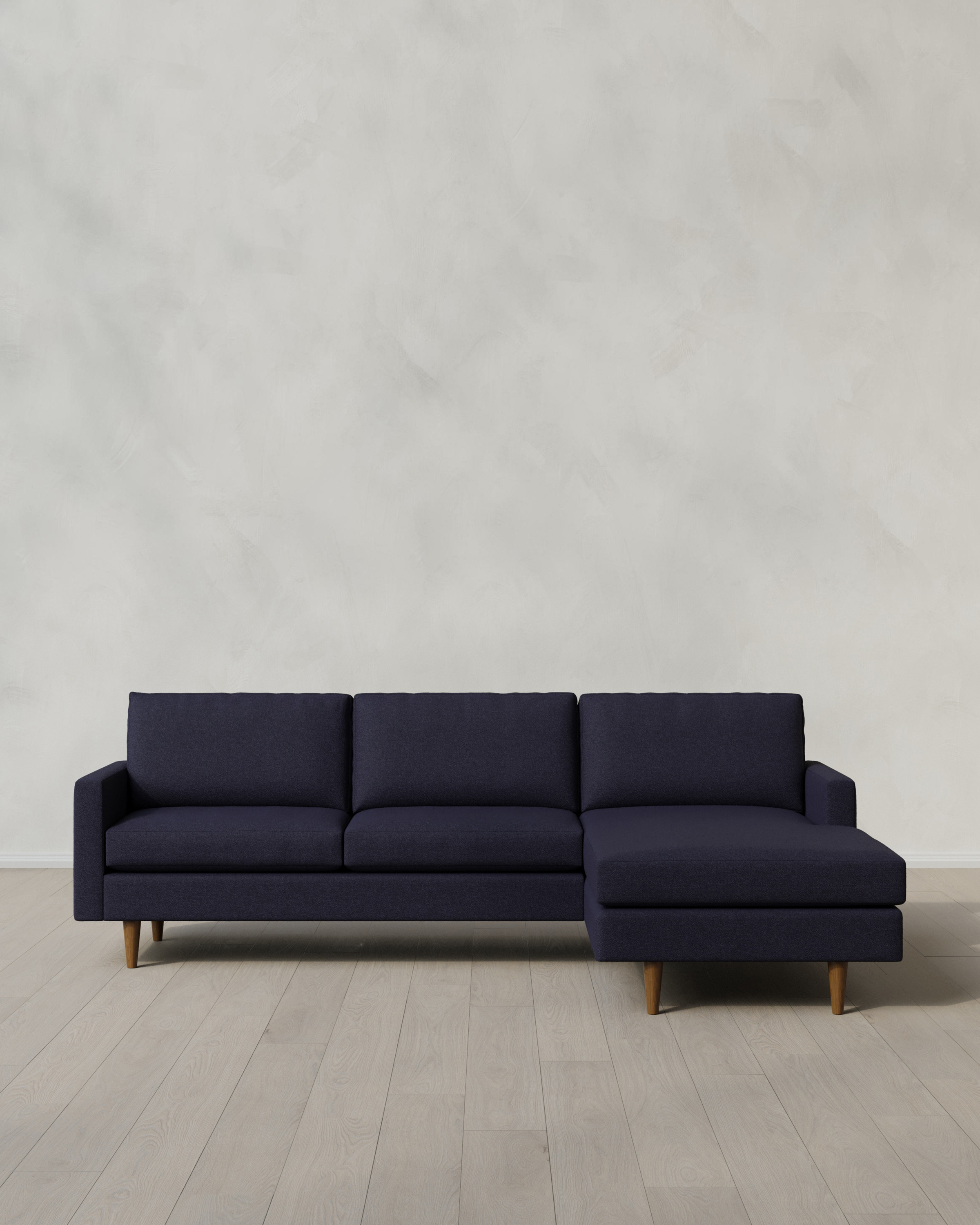 Atlas Midcentury Chaise Sectional in Performance Basketweave