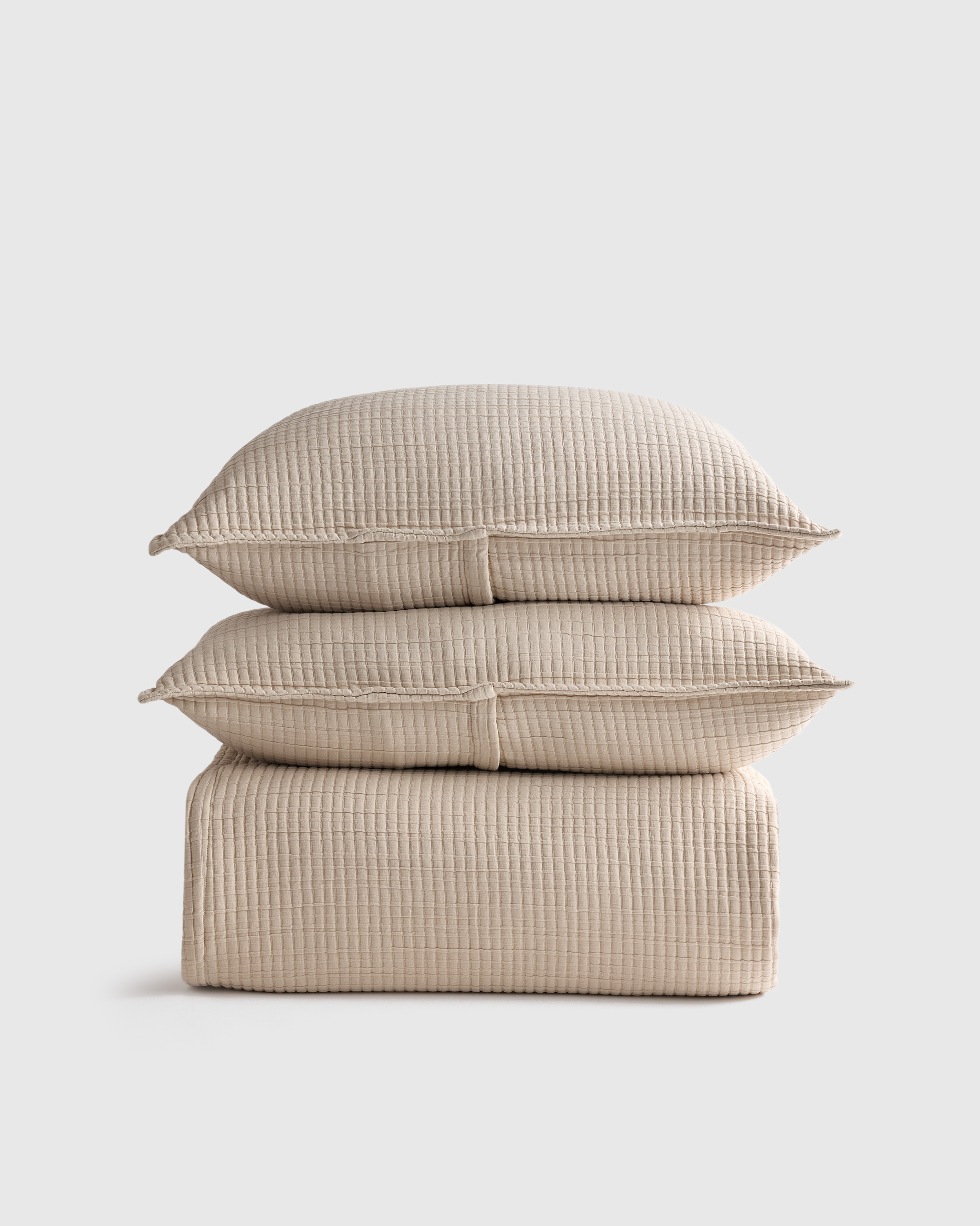 Organic Ribbed Cotton Coverlet Set