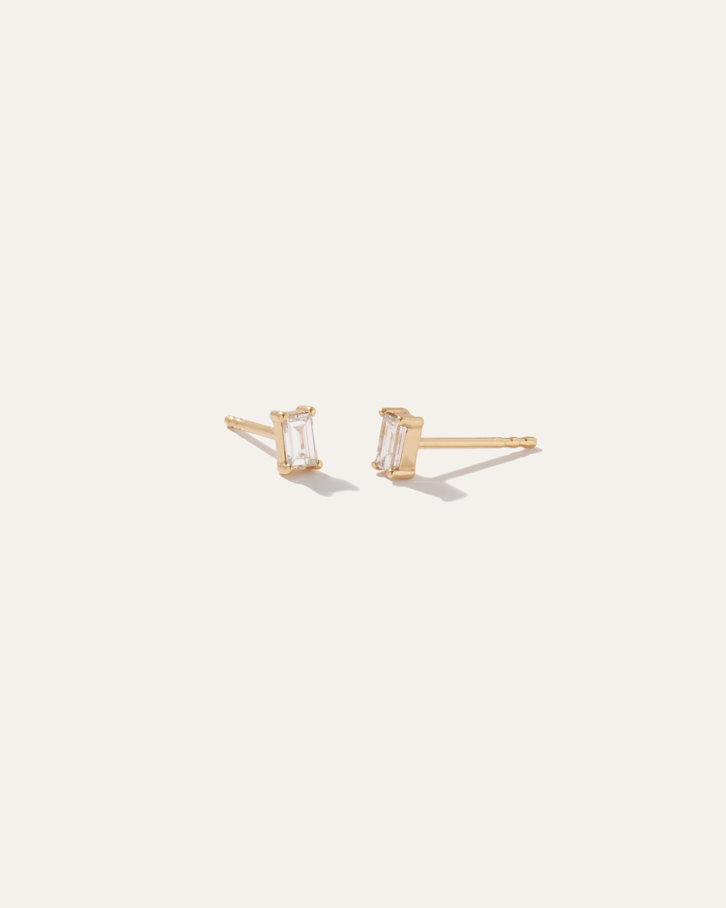 14K Gold Baguette Diamond Studs 0.28 Carat