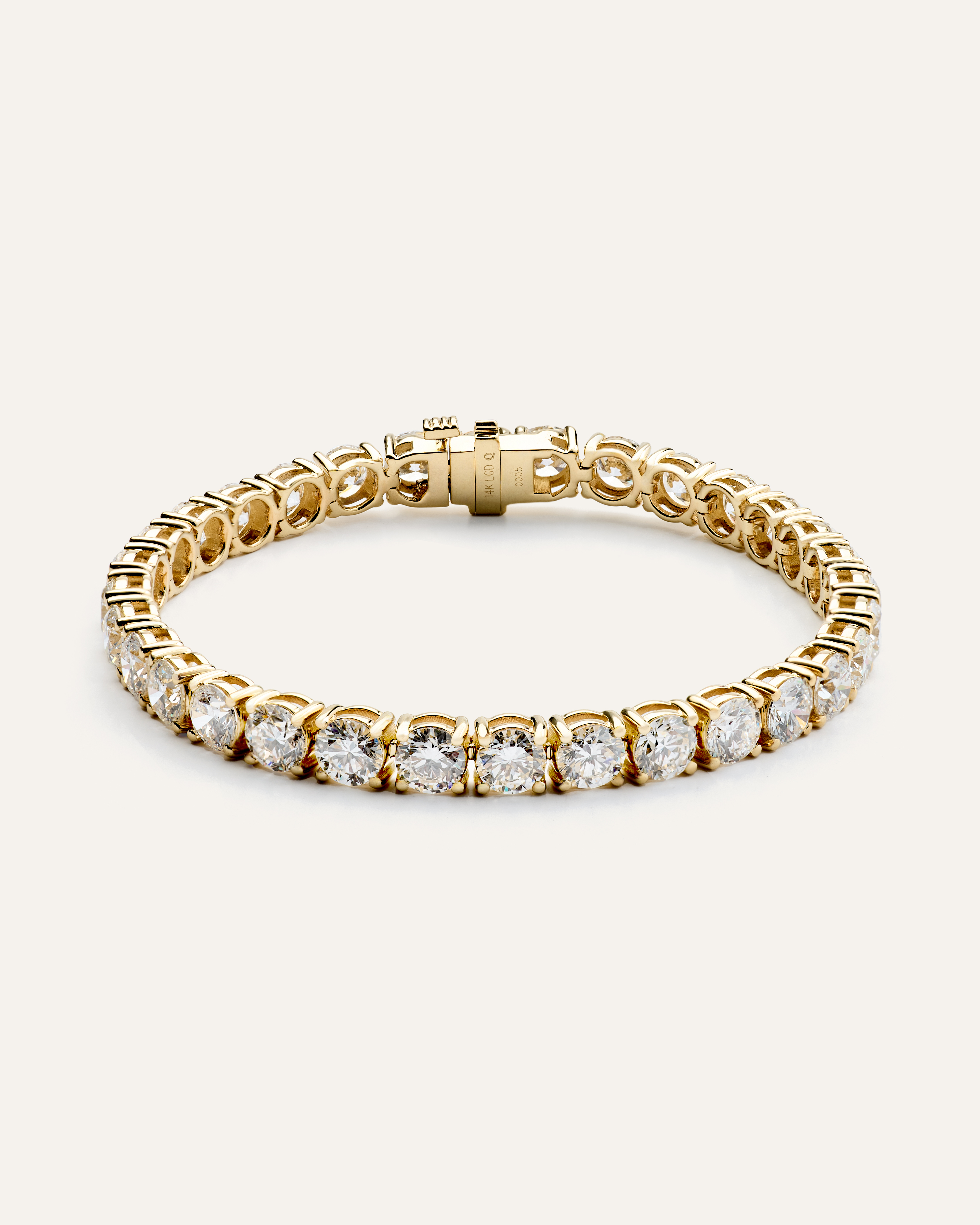14K Gold Lab Grown Diamond Tennis Bracelet - 15ctw