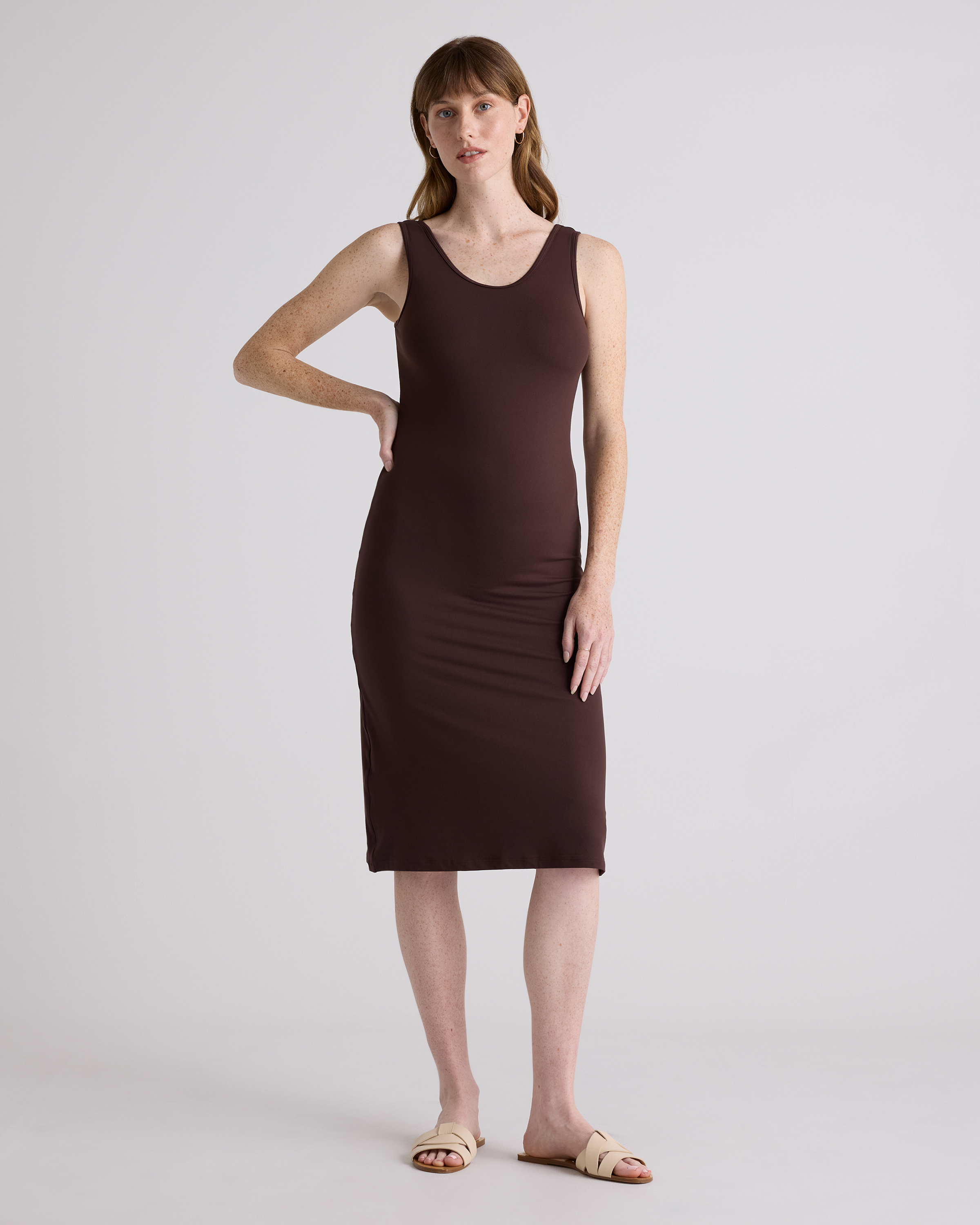 Recycled Knit Maternity Tank Midi Dress