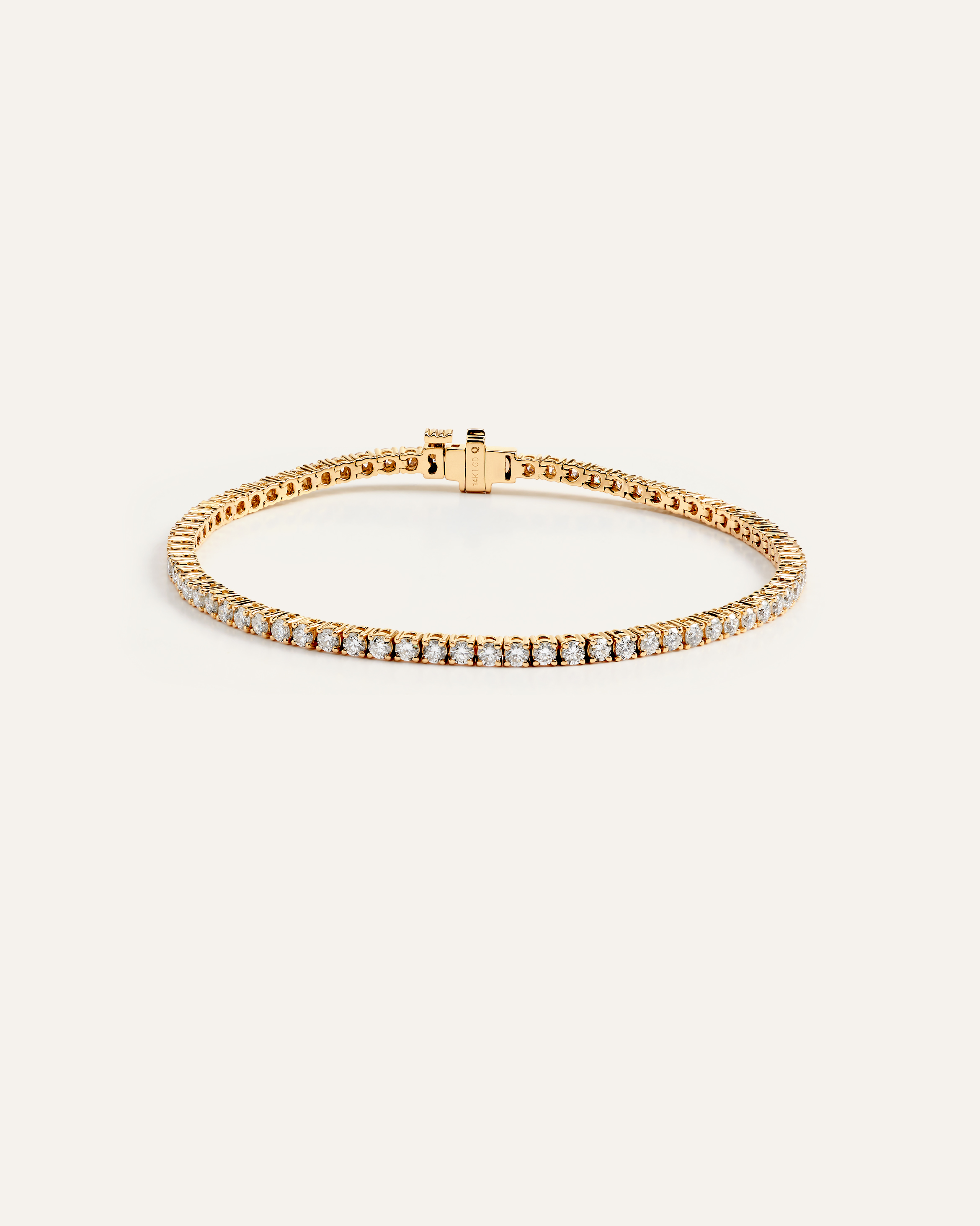 14K Gold Natural Diamond Tennis Bracelet - 3ctw