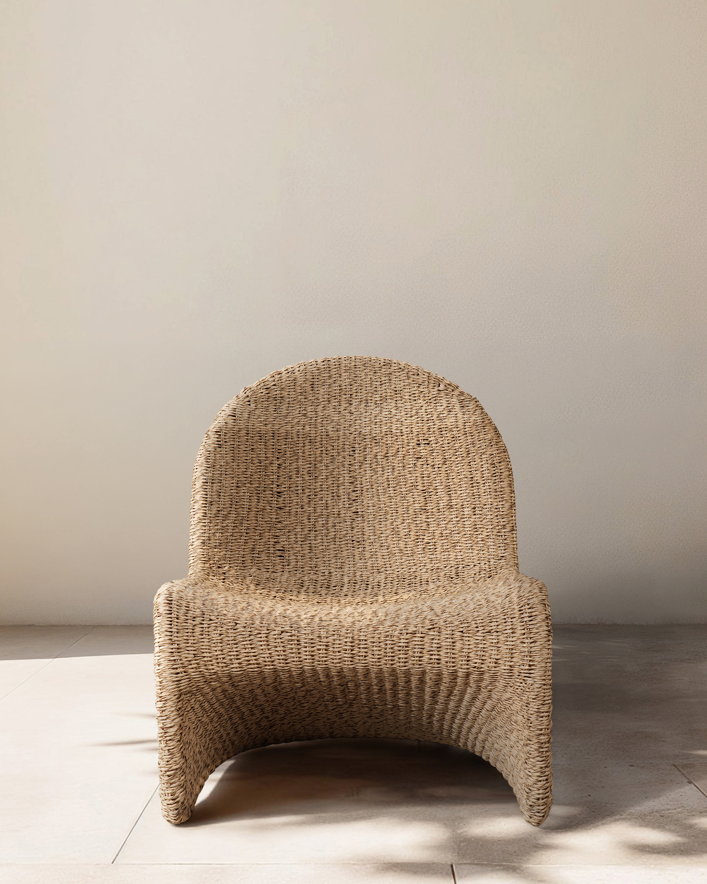 Curved All-Weather Wicker Indoor/Outdoor Lounge Chair