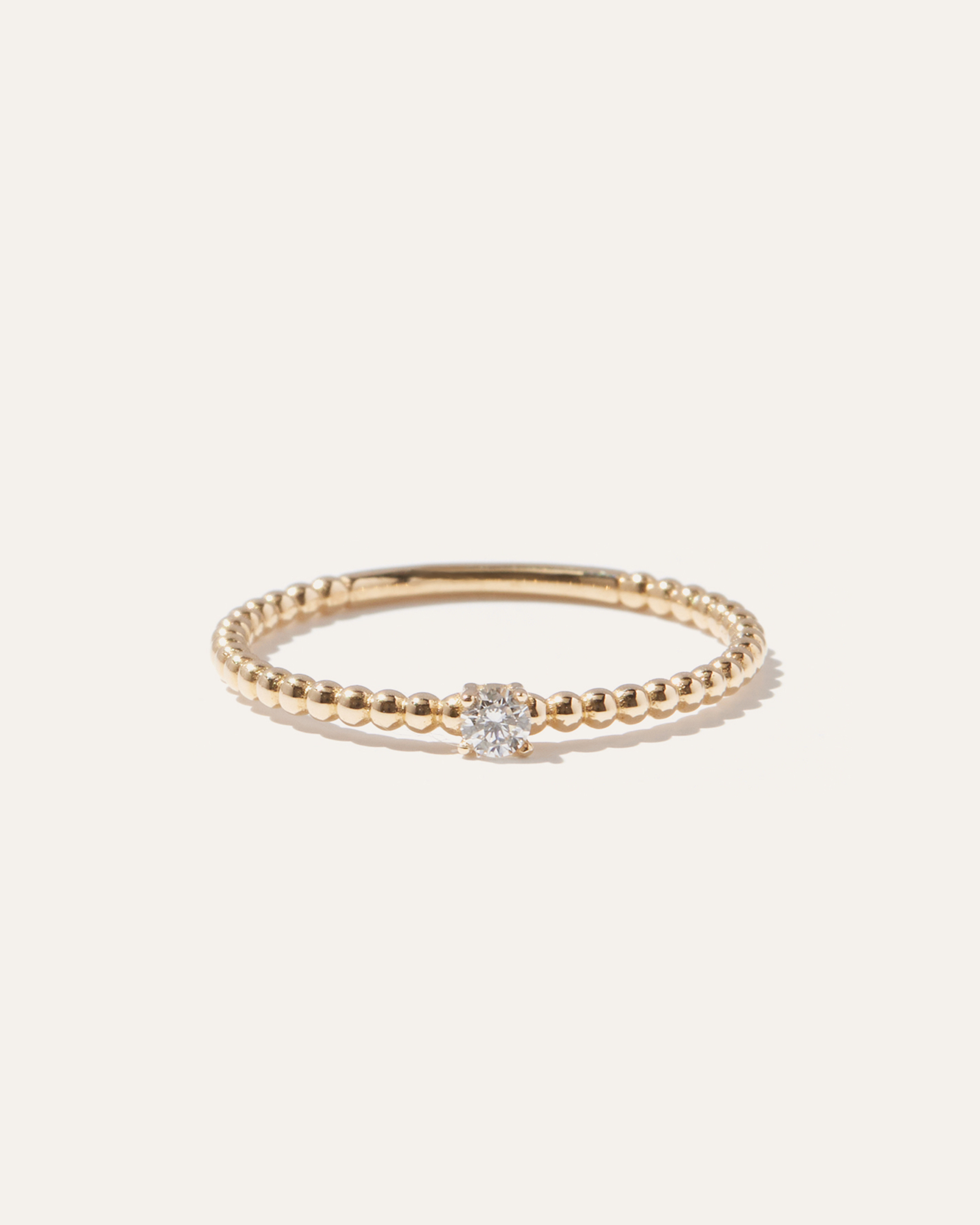 14K Gold Diamond Beaded Ring
