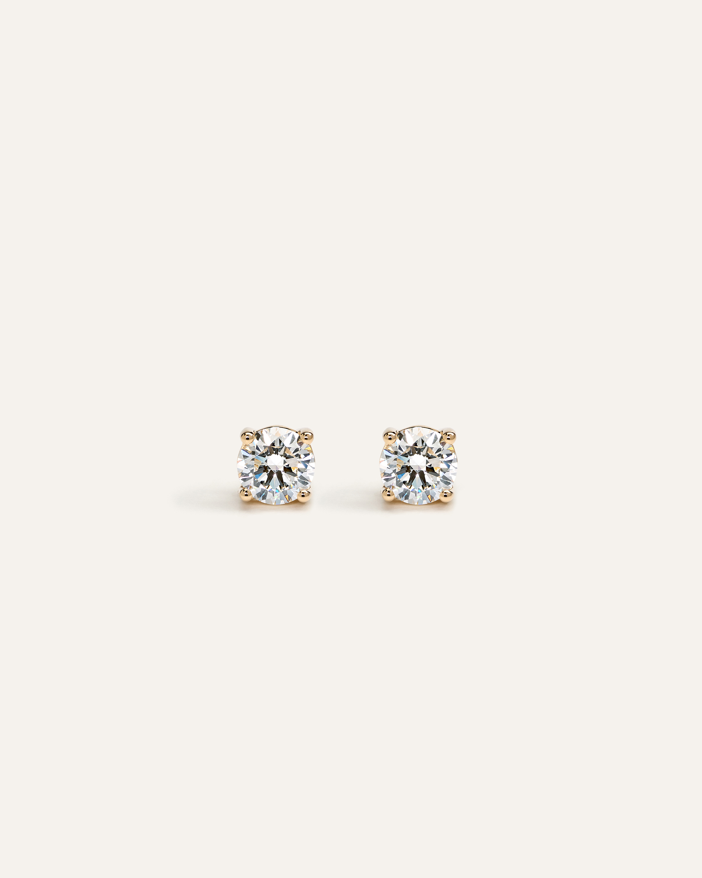 14K Gold Lab Grown Diamond Four-Prong Solitaire Studs - 0.50ctw