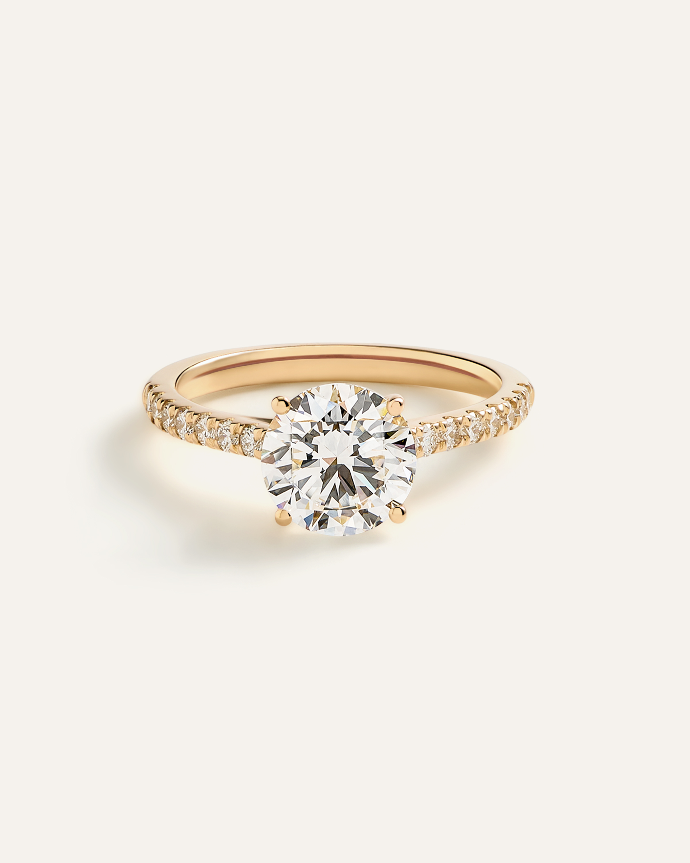 Lab Grown Diamond Round Pave Trellis Cathedral Engagement Ring - 2ct