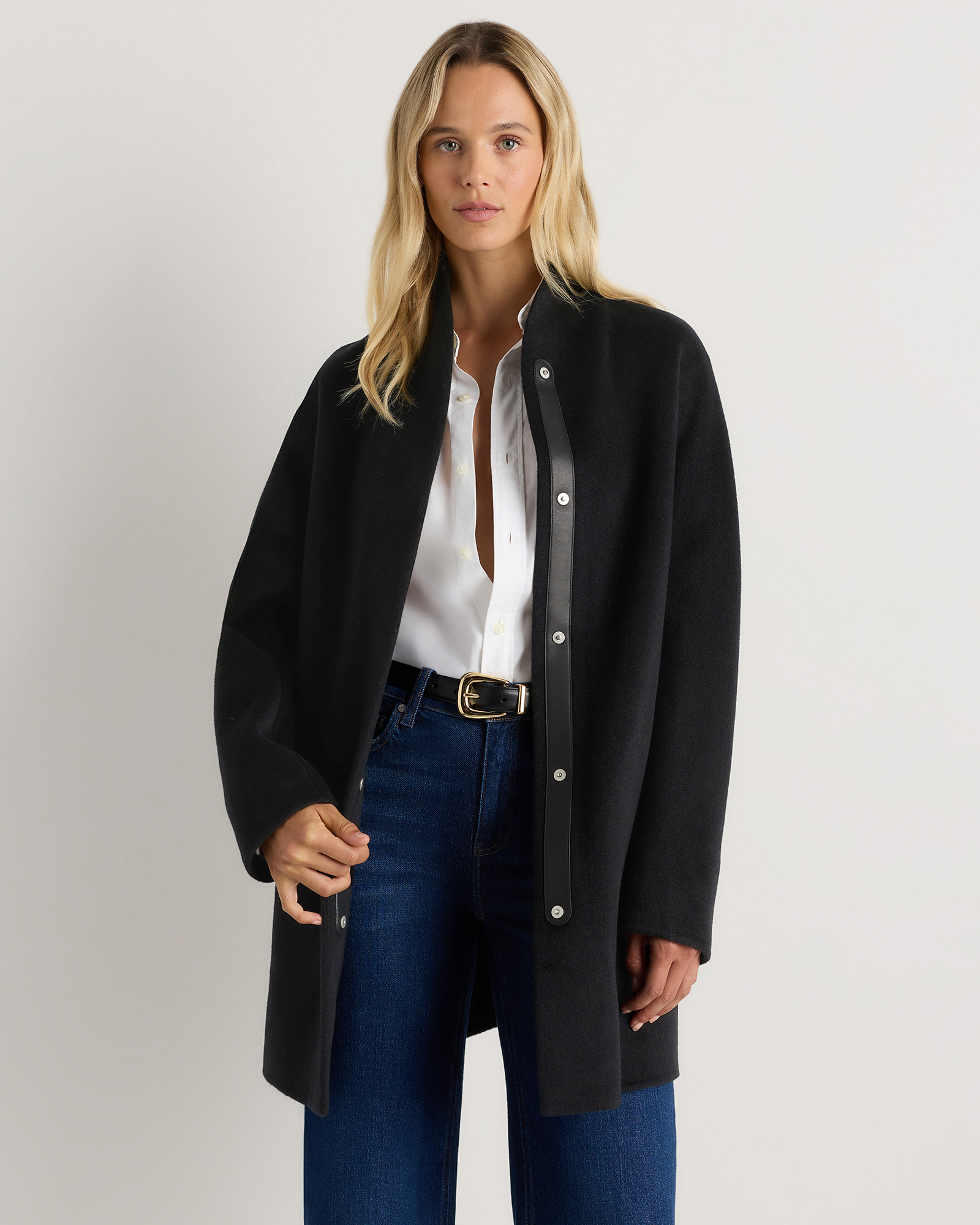 100% Mongolian Cashmere Double-Faced Cocoon Coat