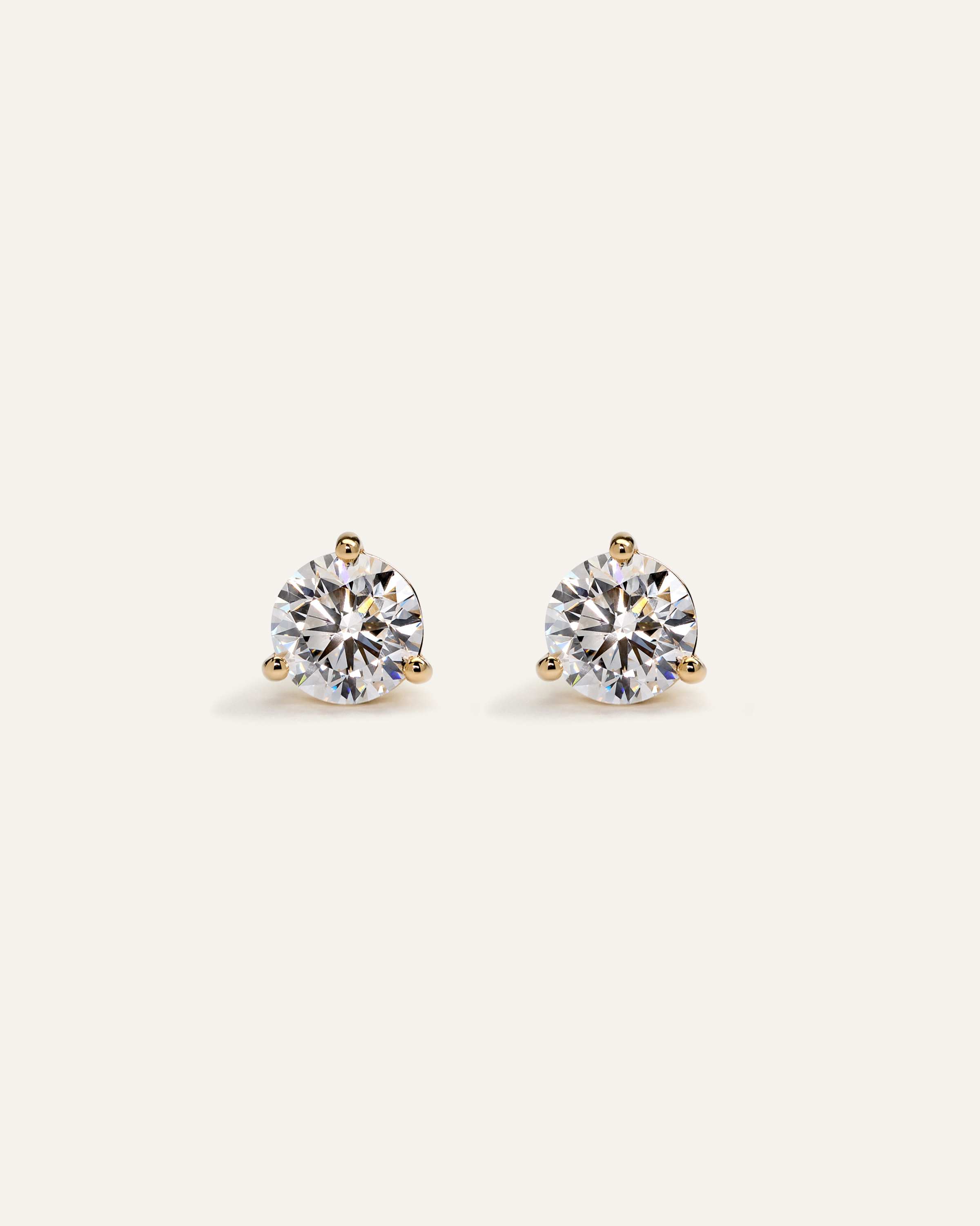 14K Gold Lab Grown Diamond Martini Studs - 2ctw