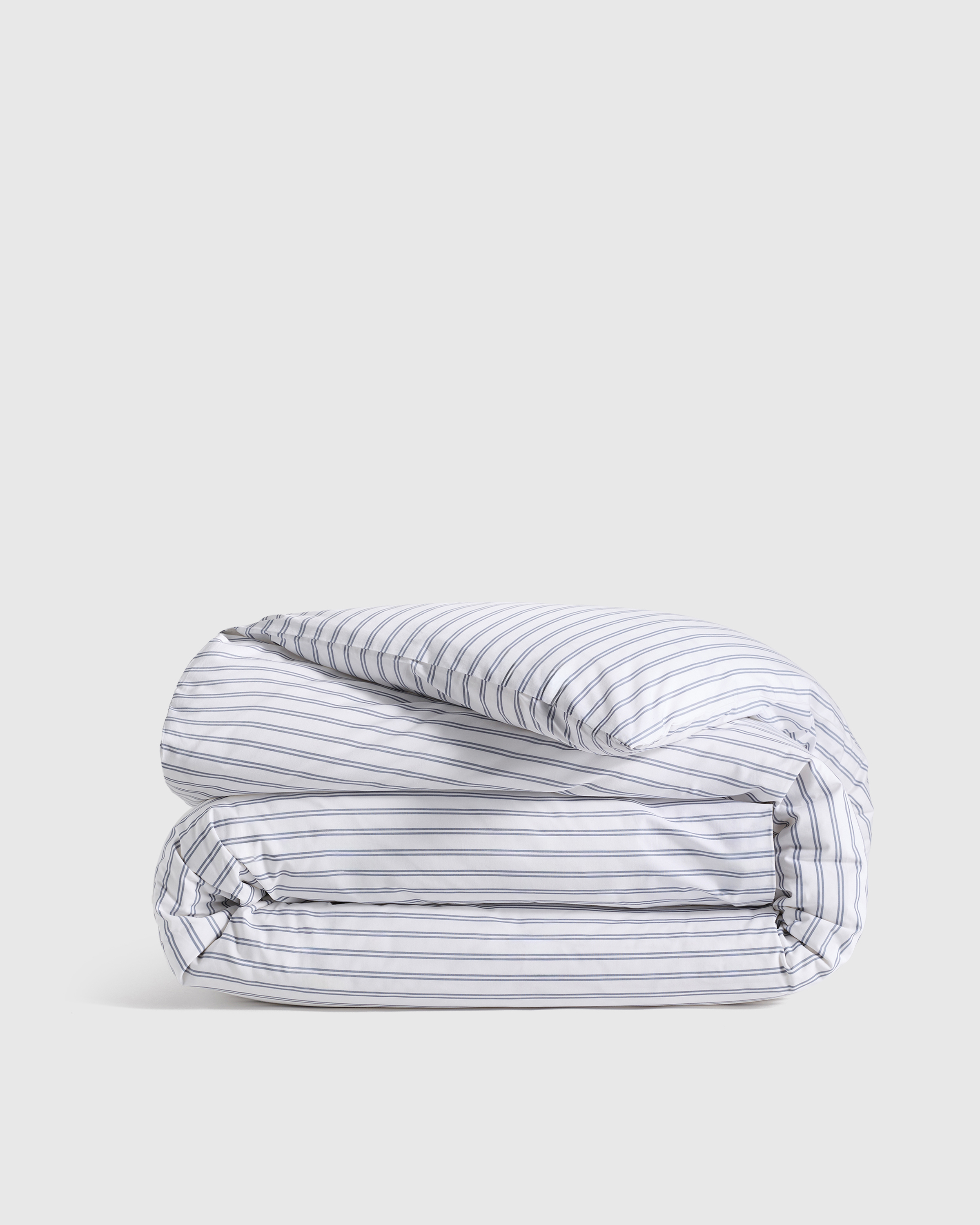Organic Crisp Percale Double Stripe Duvet Cover