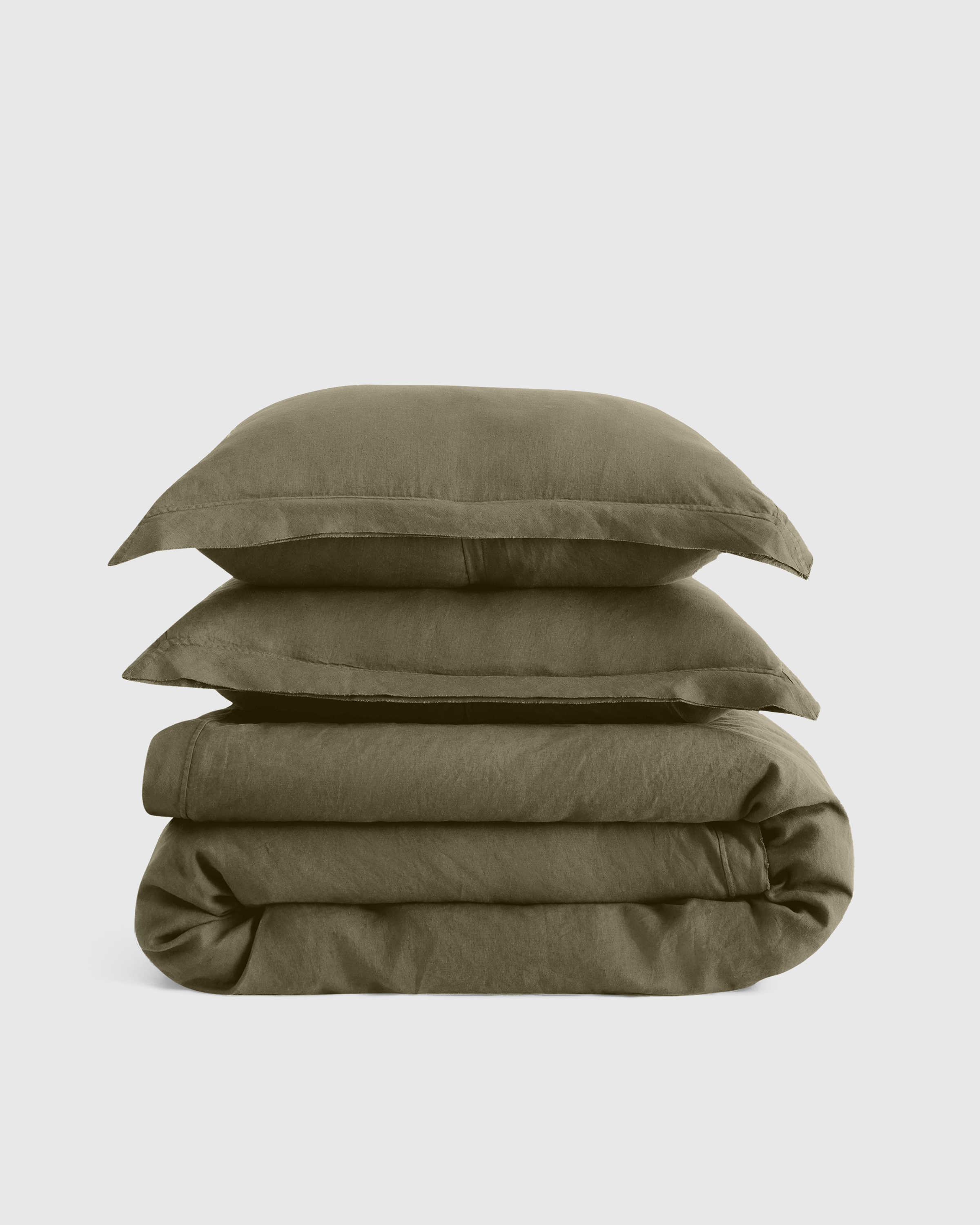 European Linen Double Flange Duvet Cover Set