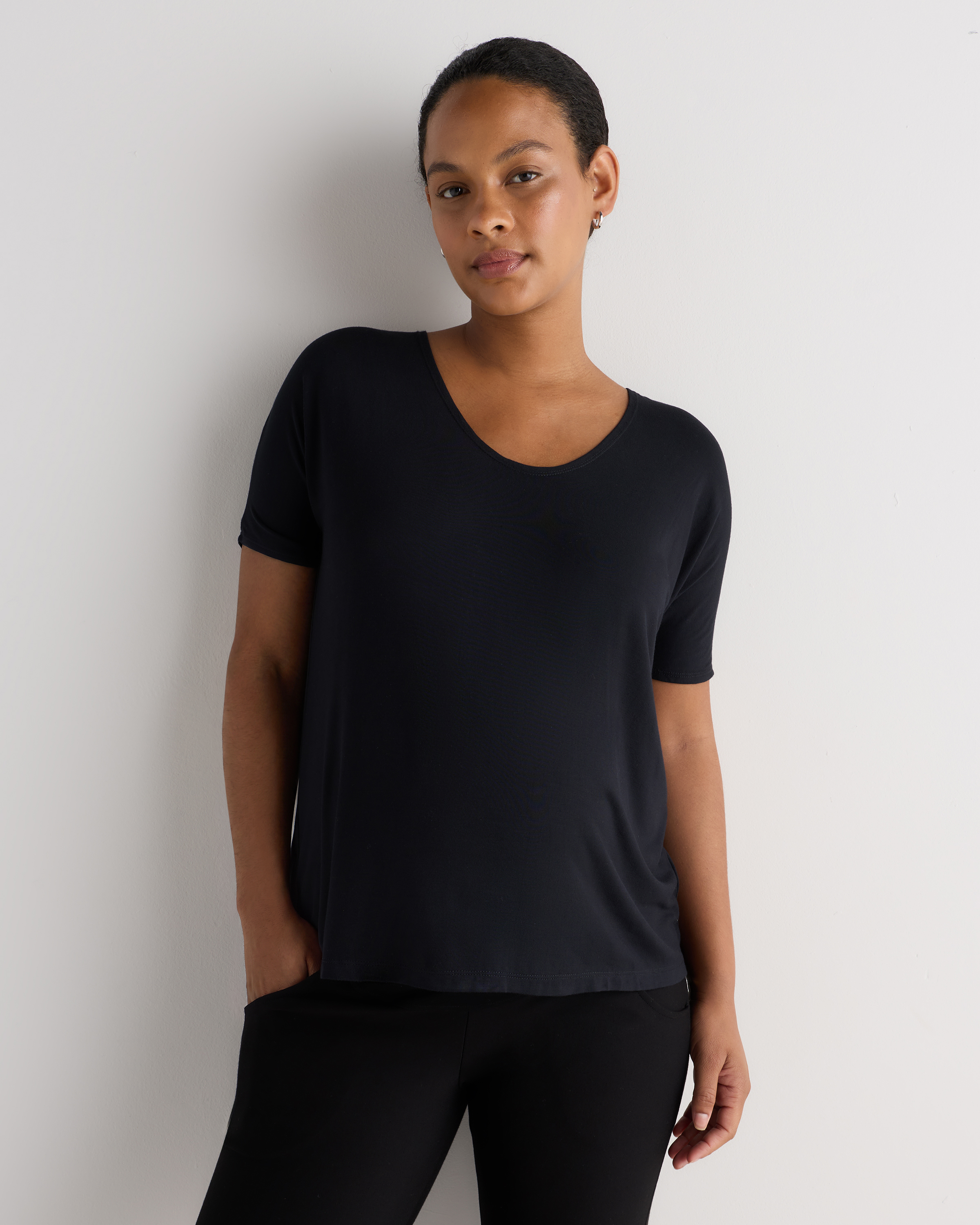 Bamboo Jersey Maternity Dolman Sleeve Tee (2-pack)