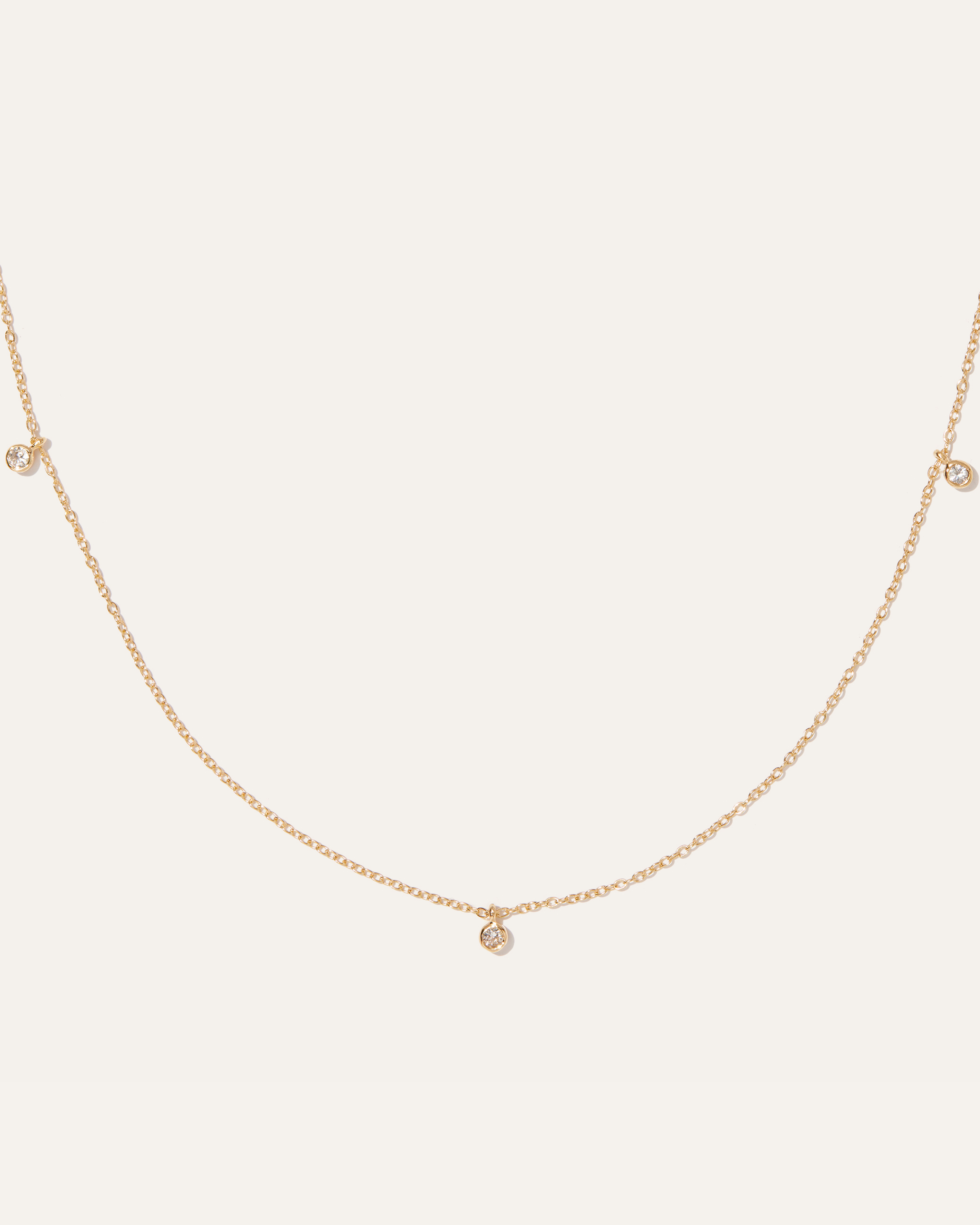 White Sapphire Triple Bezel Drop Choker