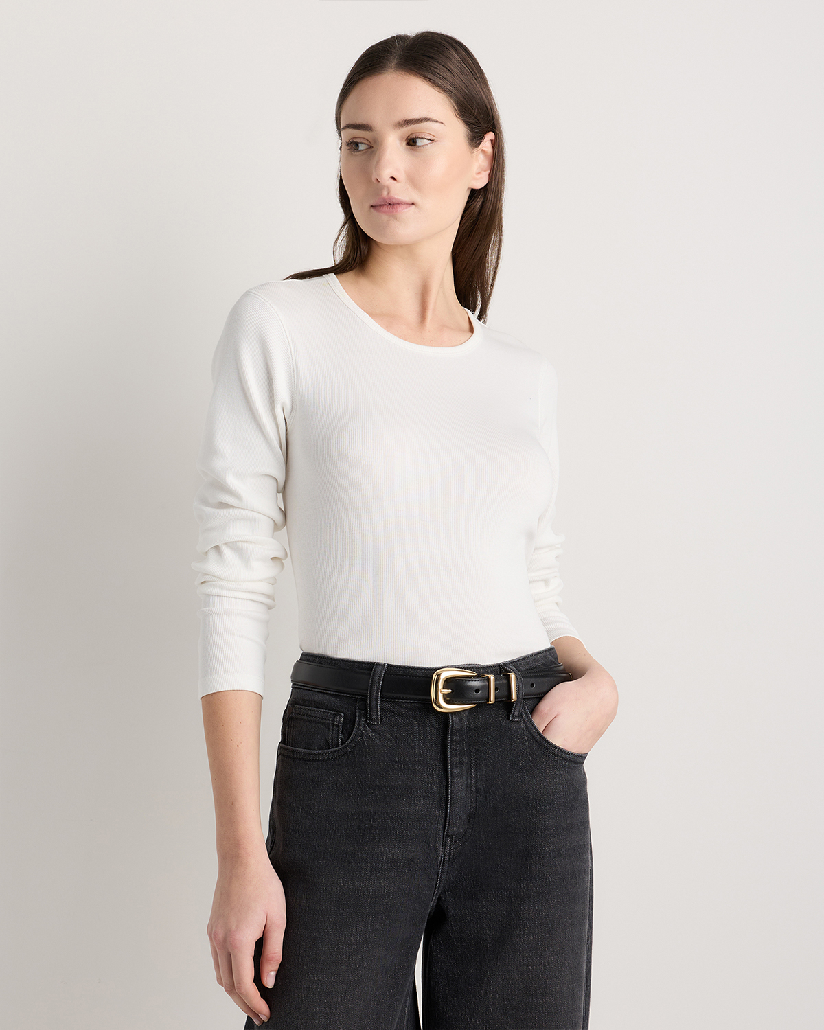 Organic Cotton Micro-Rib Long Sleeve Tee