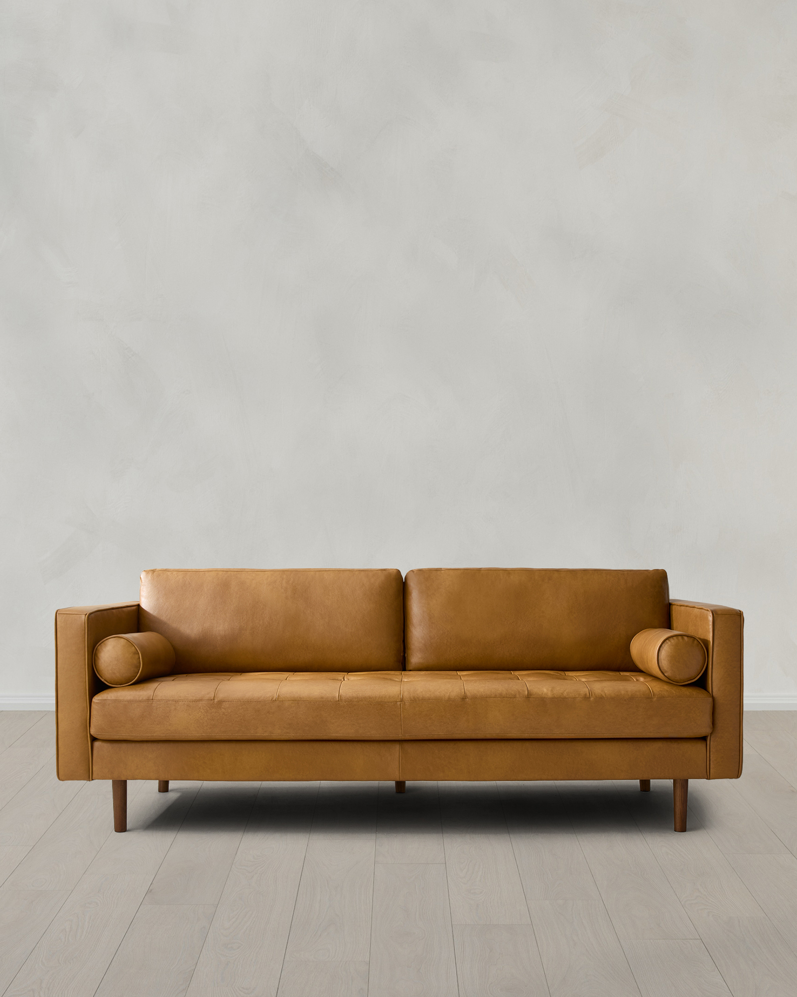 Italian Leather Midcentury Sofa