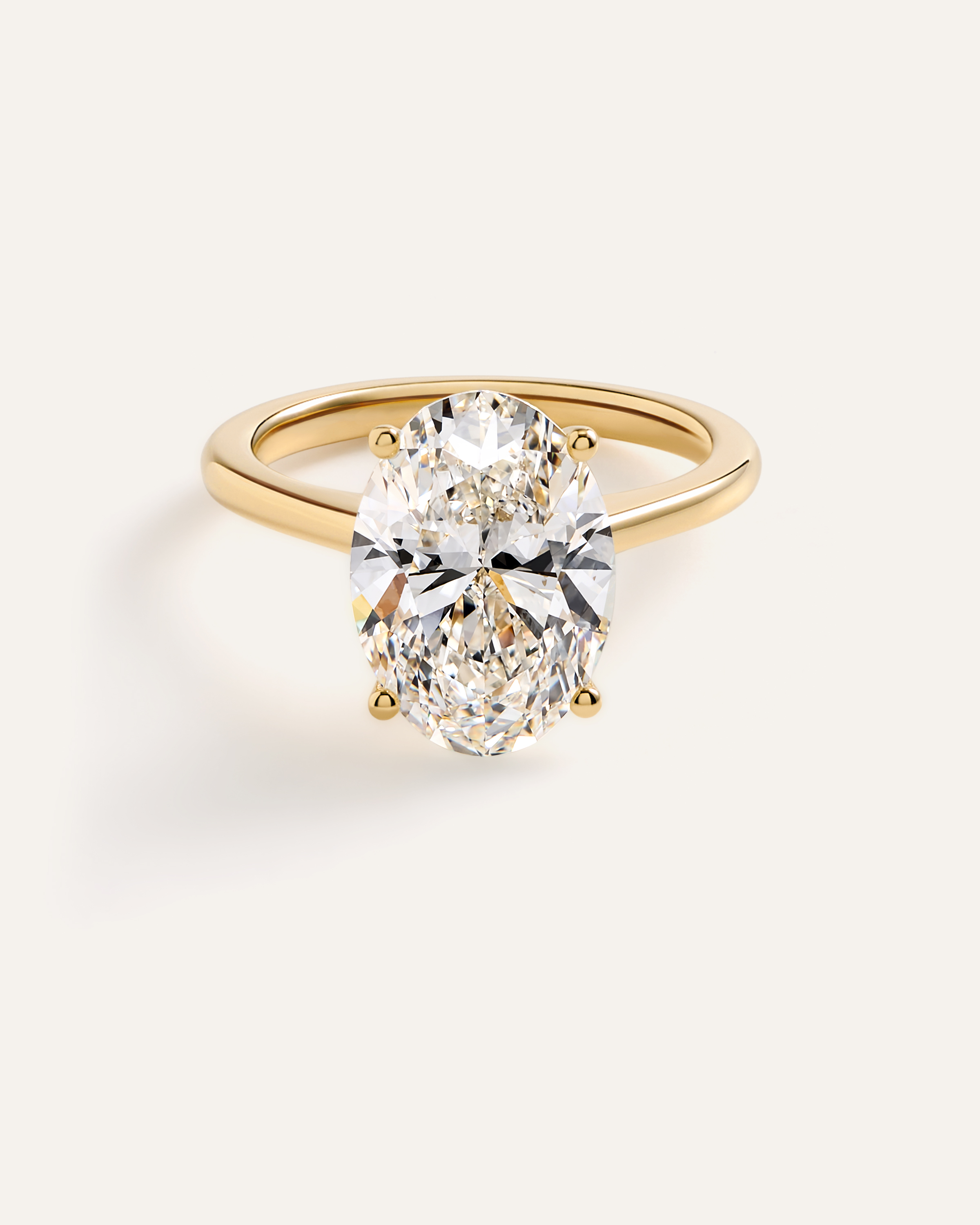 Lab Grown Diamond Oval Trellis Cathedral Engagement Ring - 5ct
