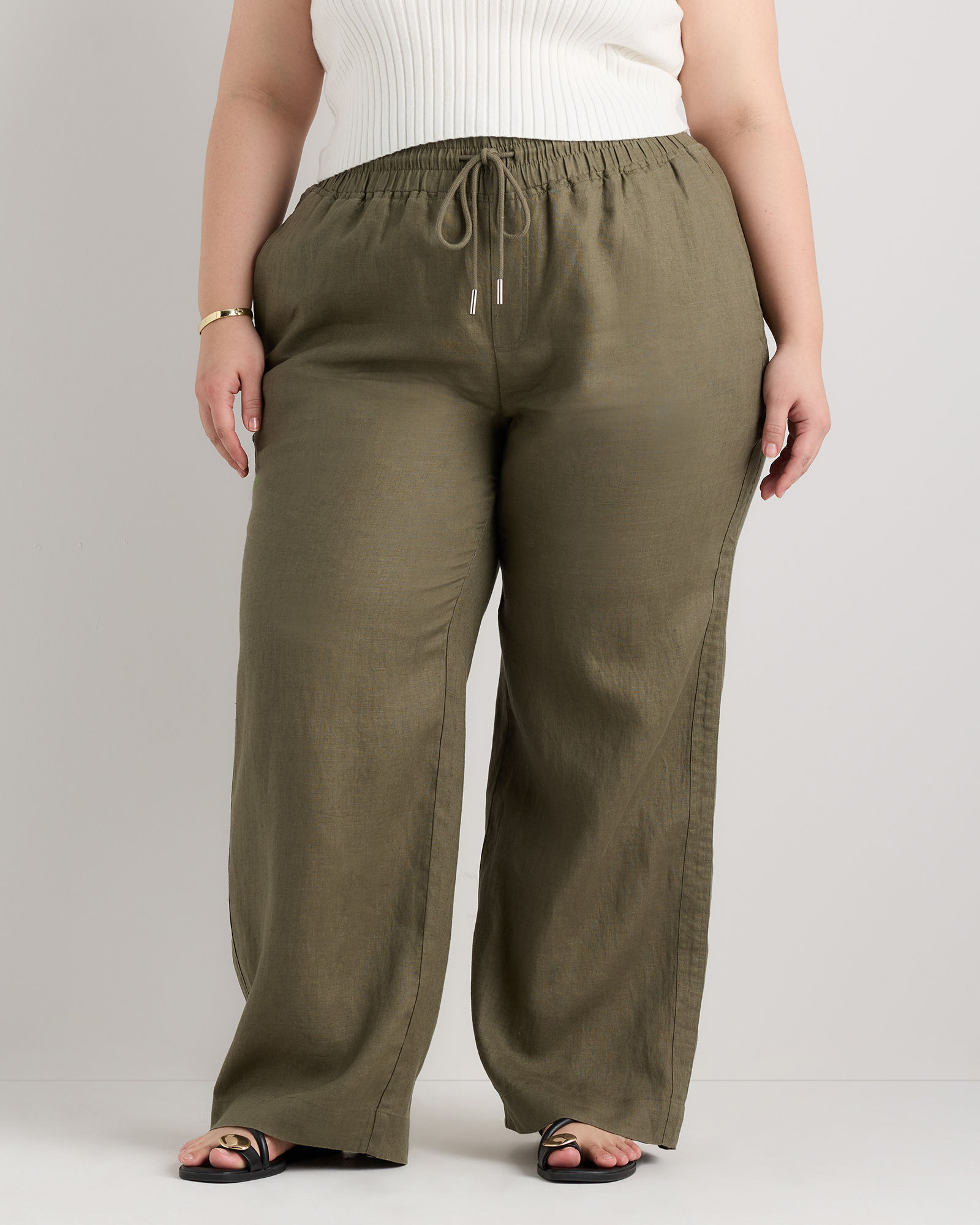 100% European Linen Wide Leg Pants