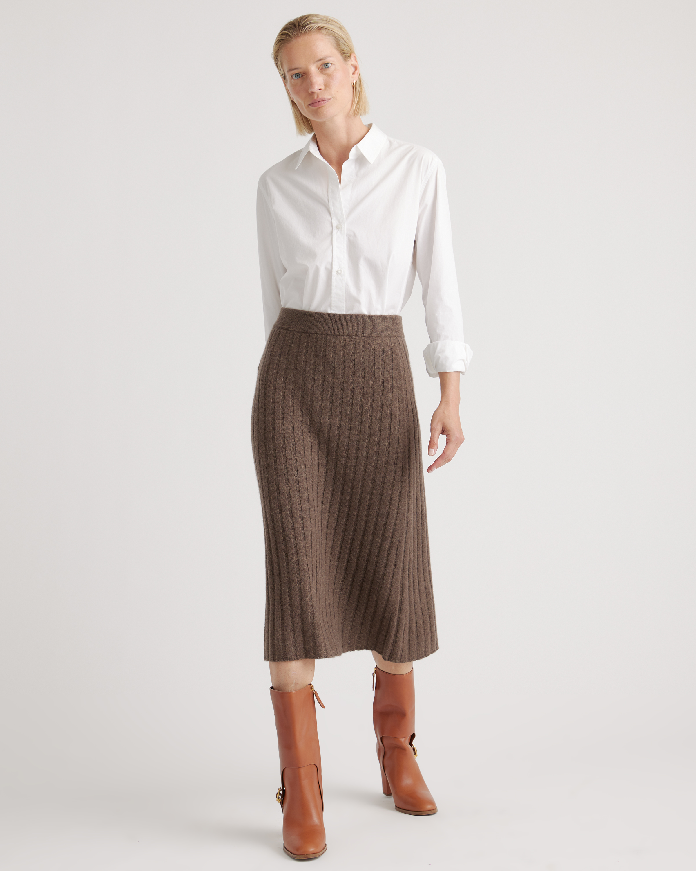Mongolian Spring Cashmere Midi Skirt