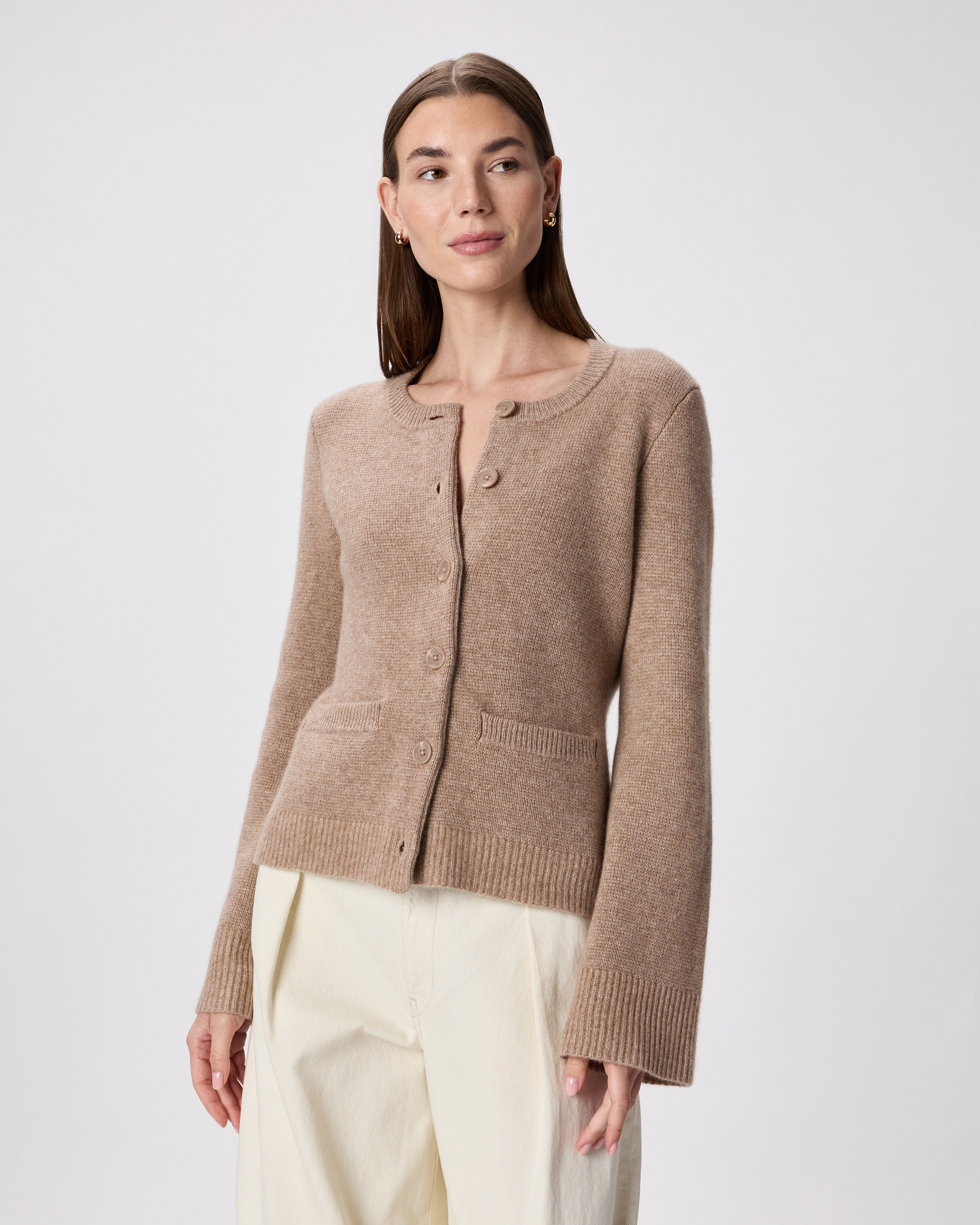 Mongolian Cashmere Structured Cardigan