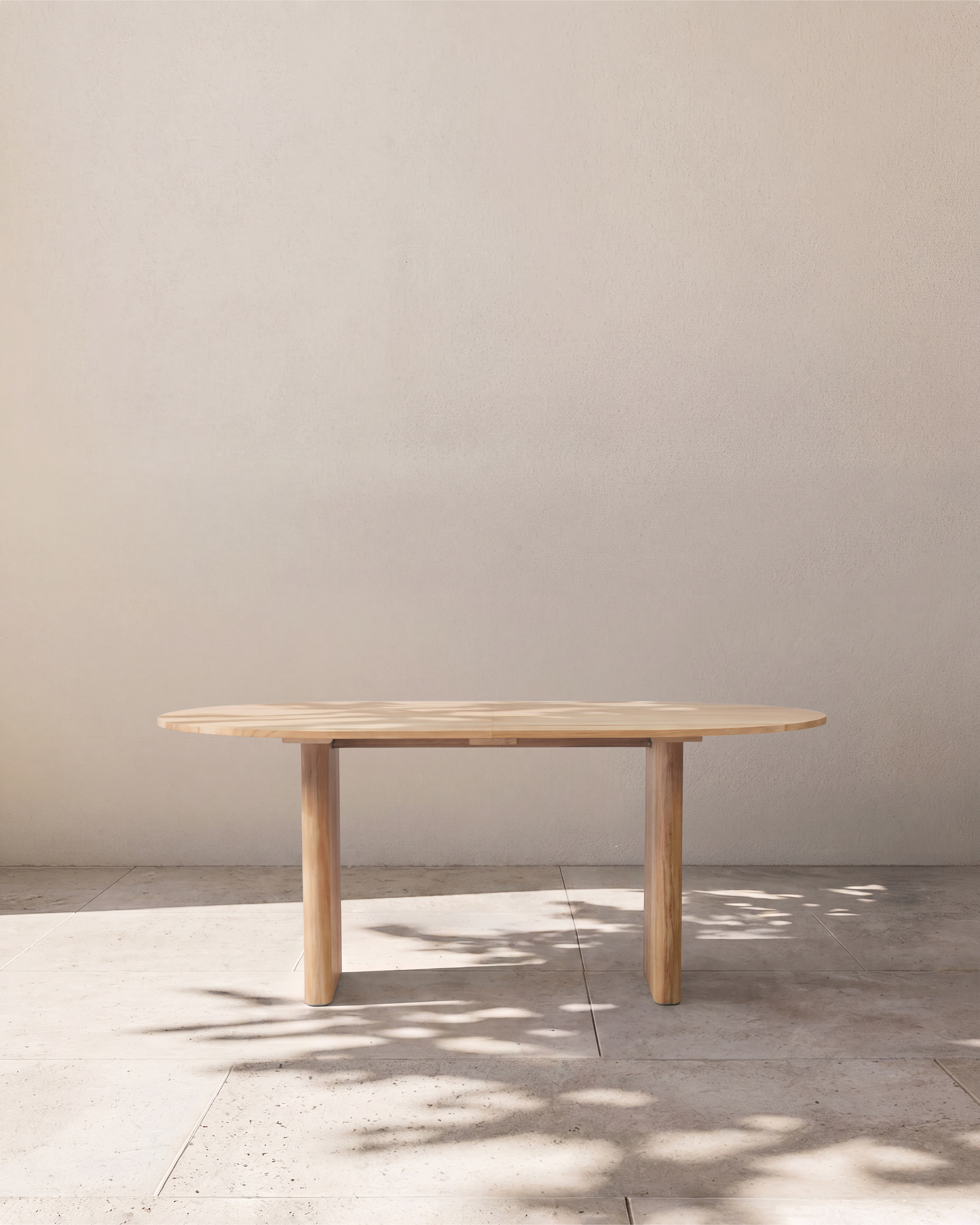 Curved Solid Teak Outdoor Dining Table