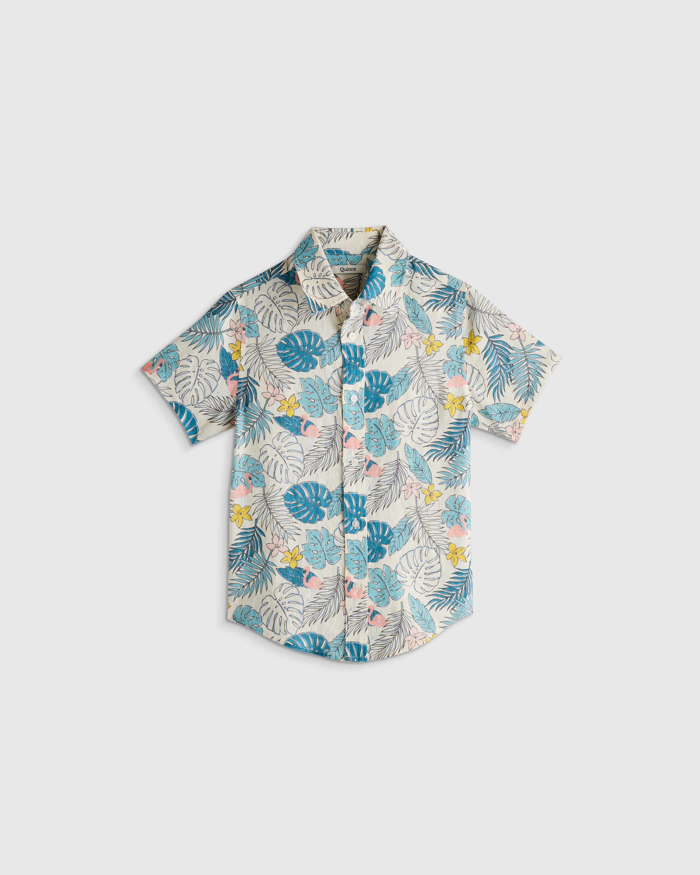 100% European Linen Printed Short Sleeve Shirt