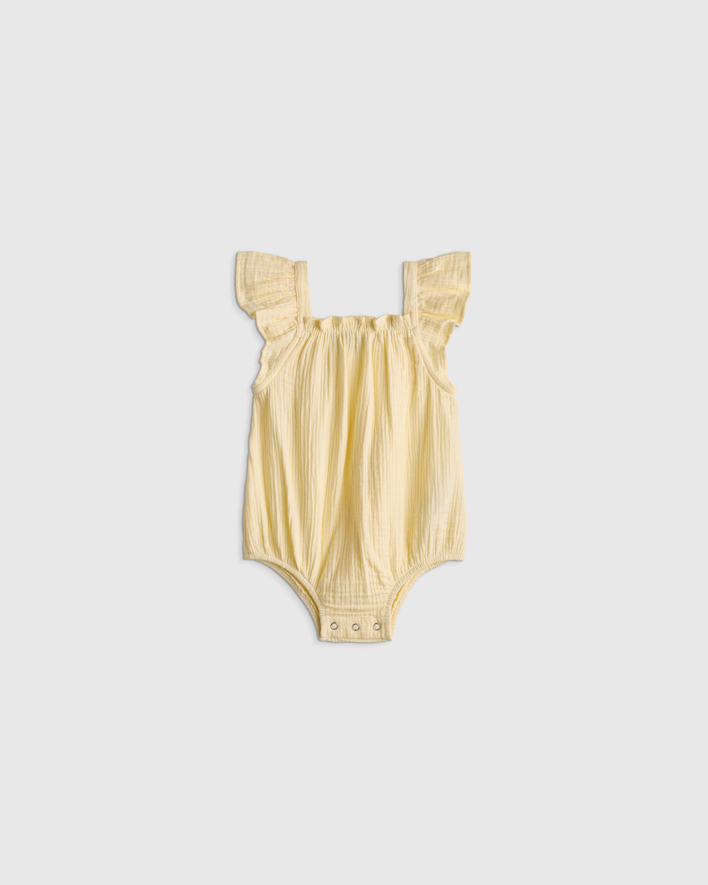 100% Organic Cotton Gauze Flutter Sleeve Bubble Romper