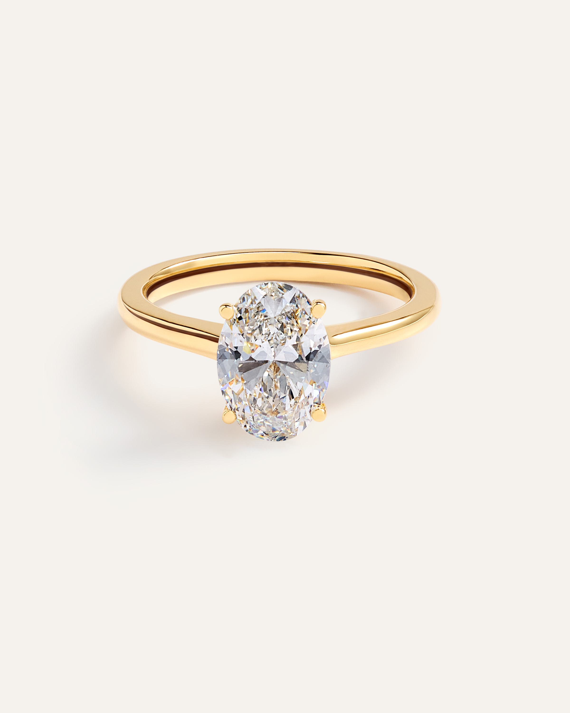 Lab Grown Diamond Oval Trellis Cathedral Engagement Ring - 2ct