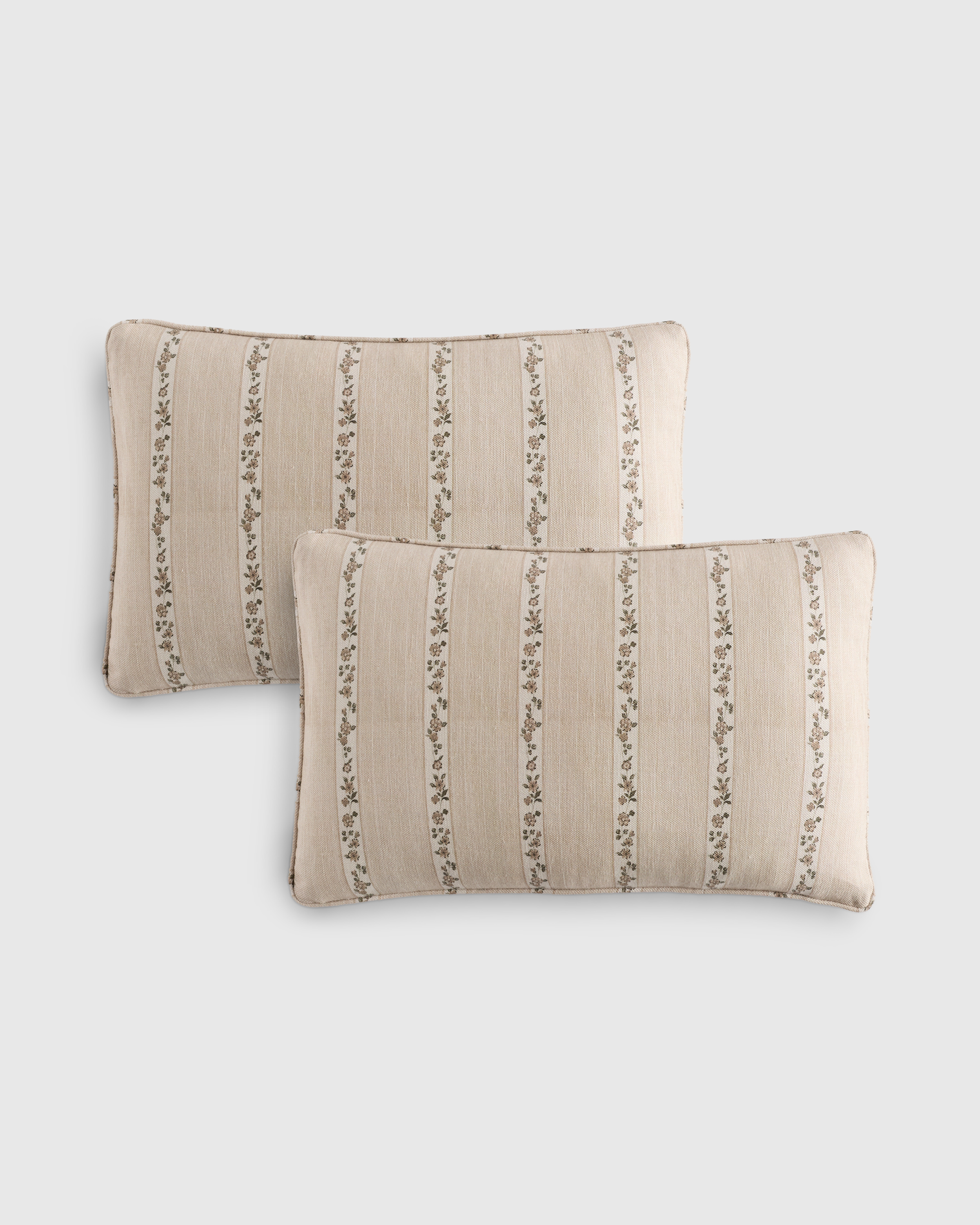 Heritage Floral Cotton Linen Pillow Cover (Set of 2)