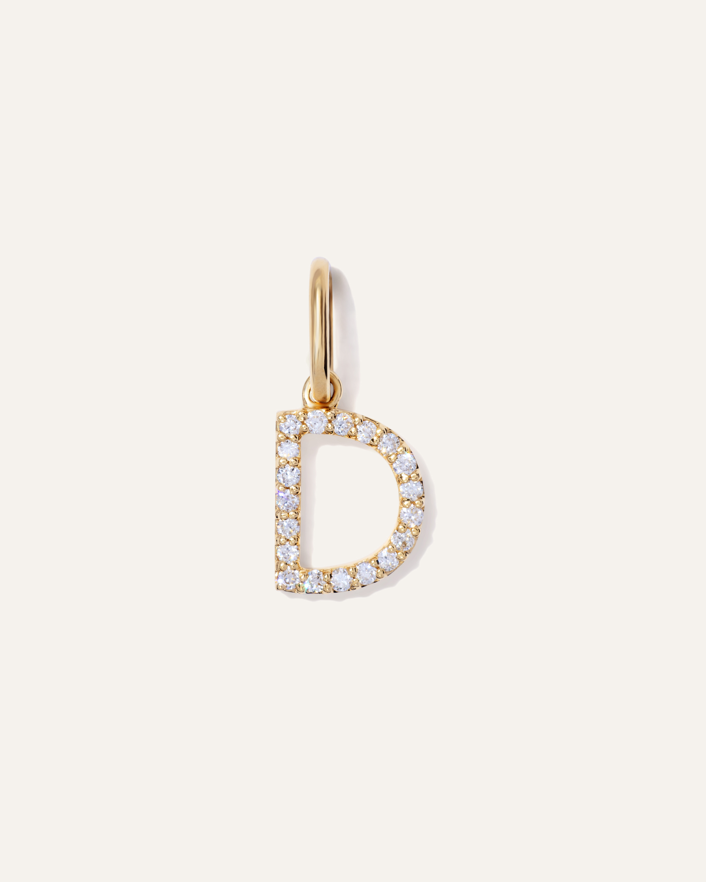 14K Gold Diamond Letter Charm