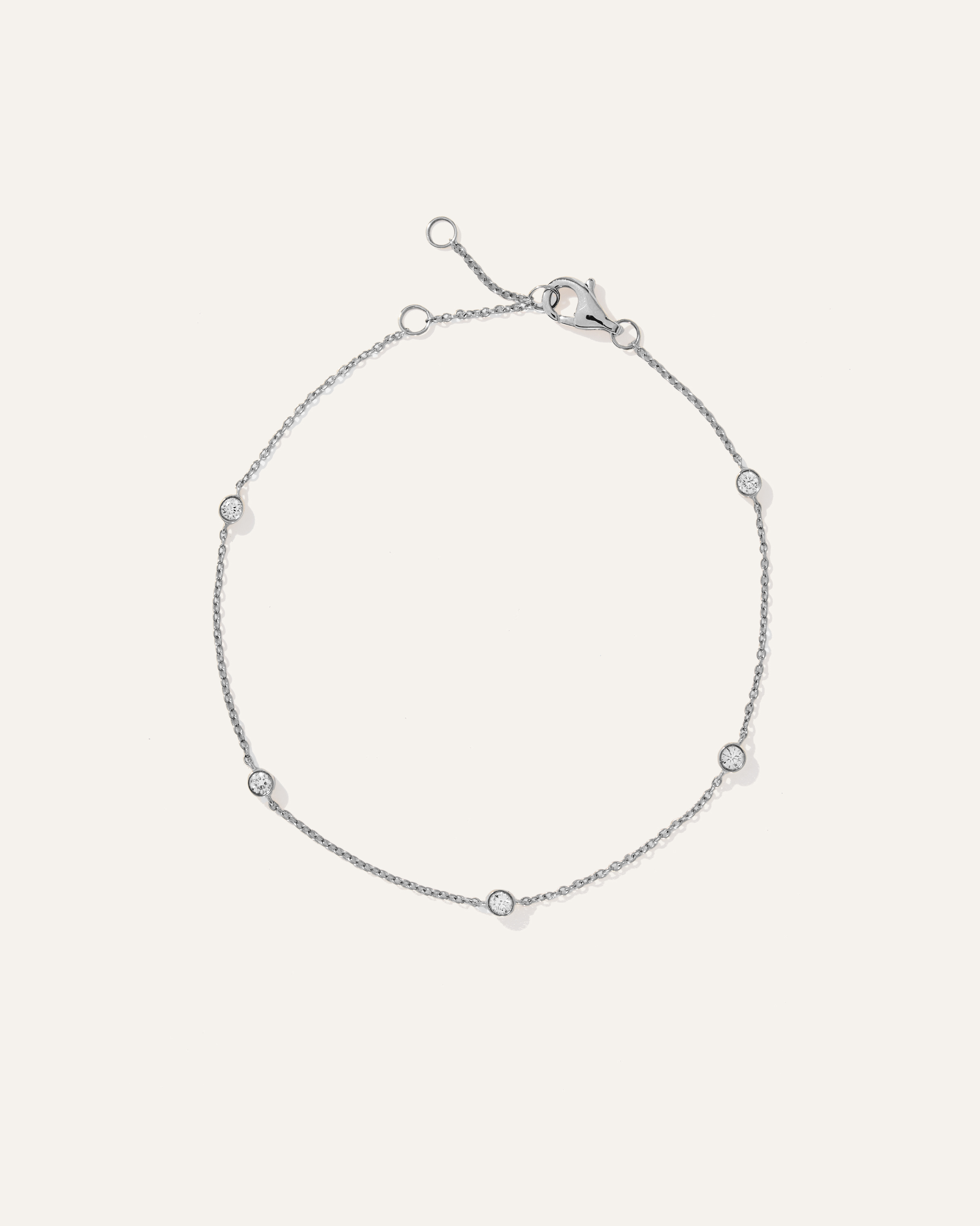 14K Gold Diamond Bezel Station Bracelet