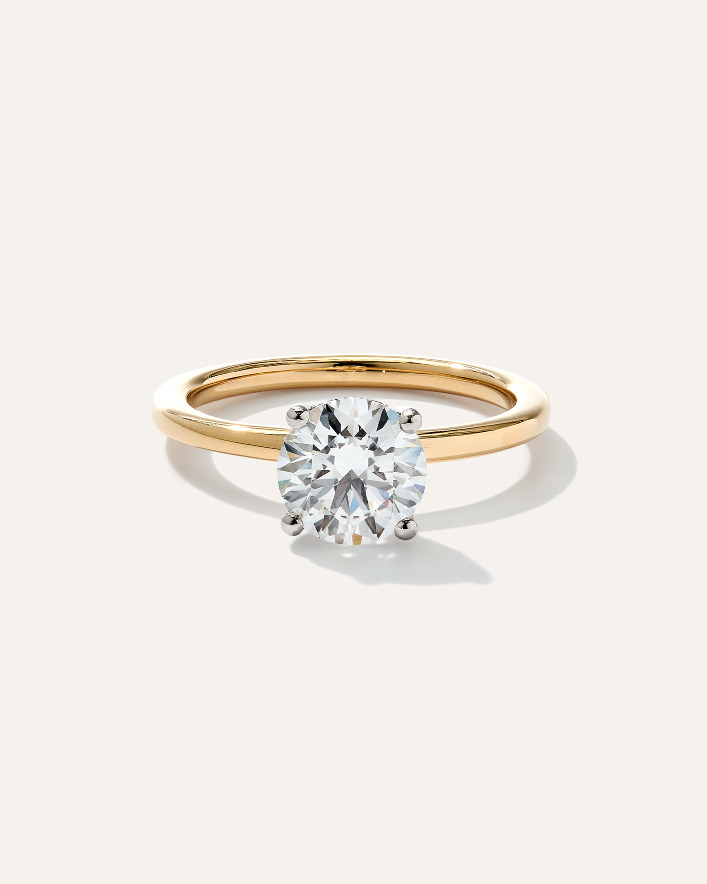Lab Grown Diamond Round Petite Hidden Halo Engagement Ring - 1.5ct