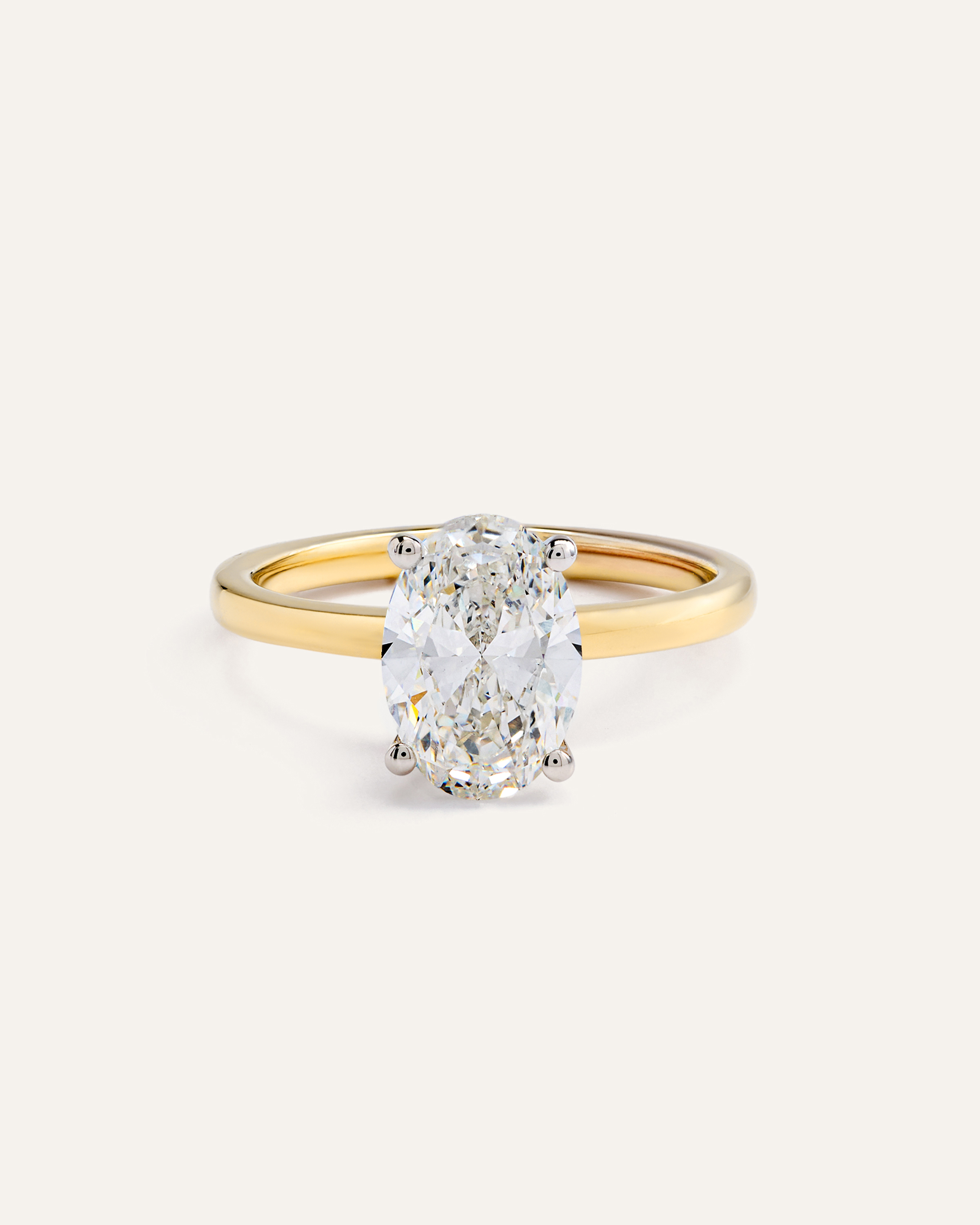 Lab Grown Diamond Oval Comfort Fit Engagement Ring - 2ct