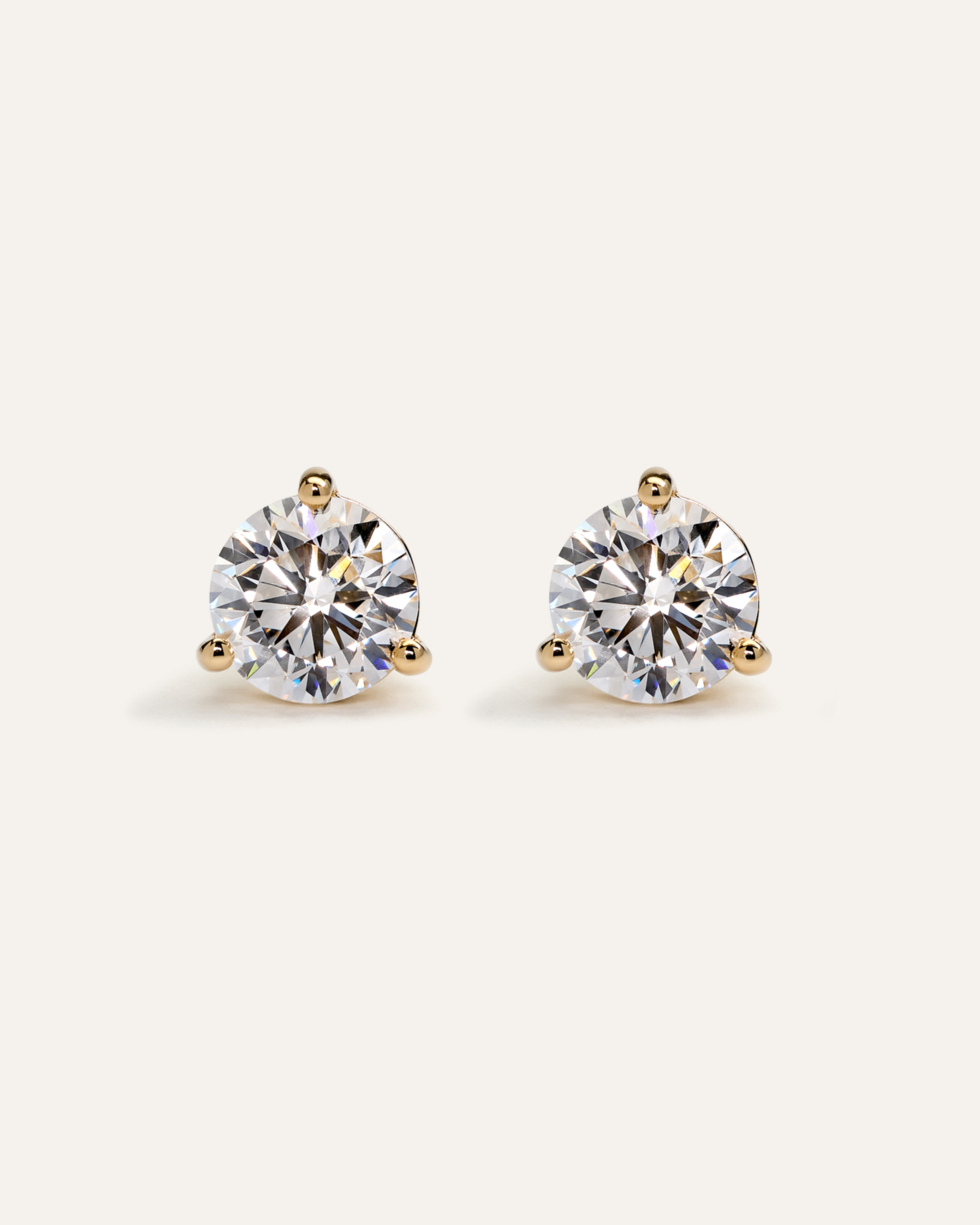 14K Gold Lab Grown Diamond Martini Studs - 5ctw