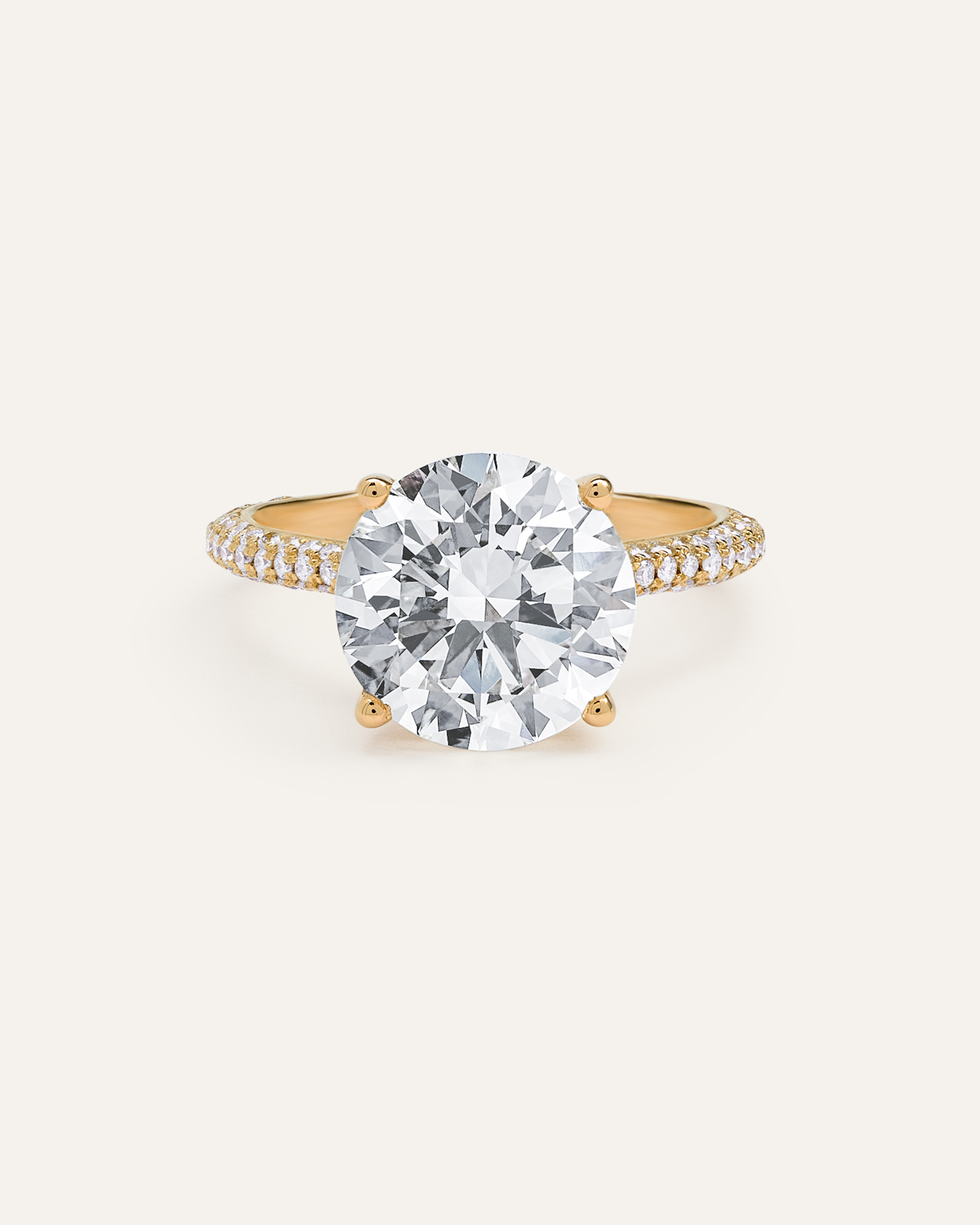 Lab Grown Diamond Round Pave Cathedral Engagement Ring - 5ct