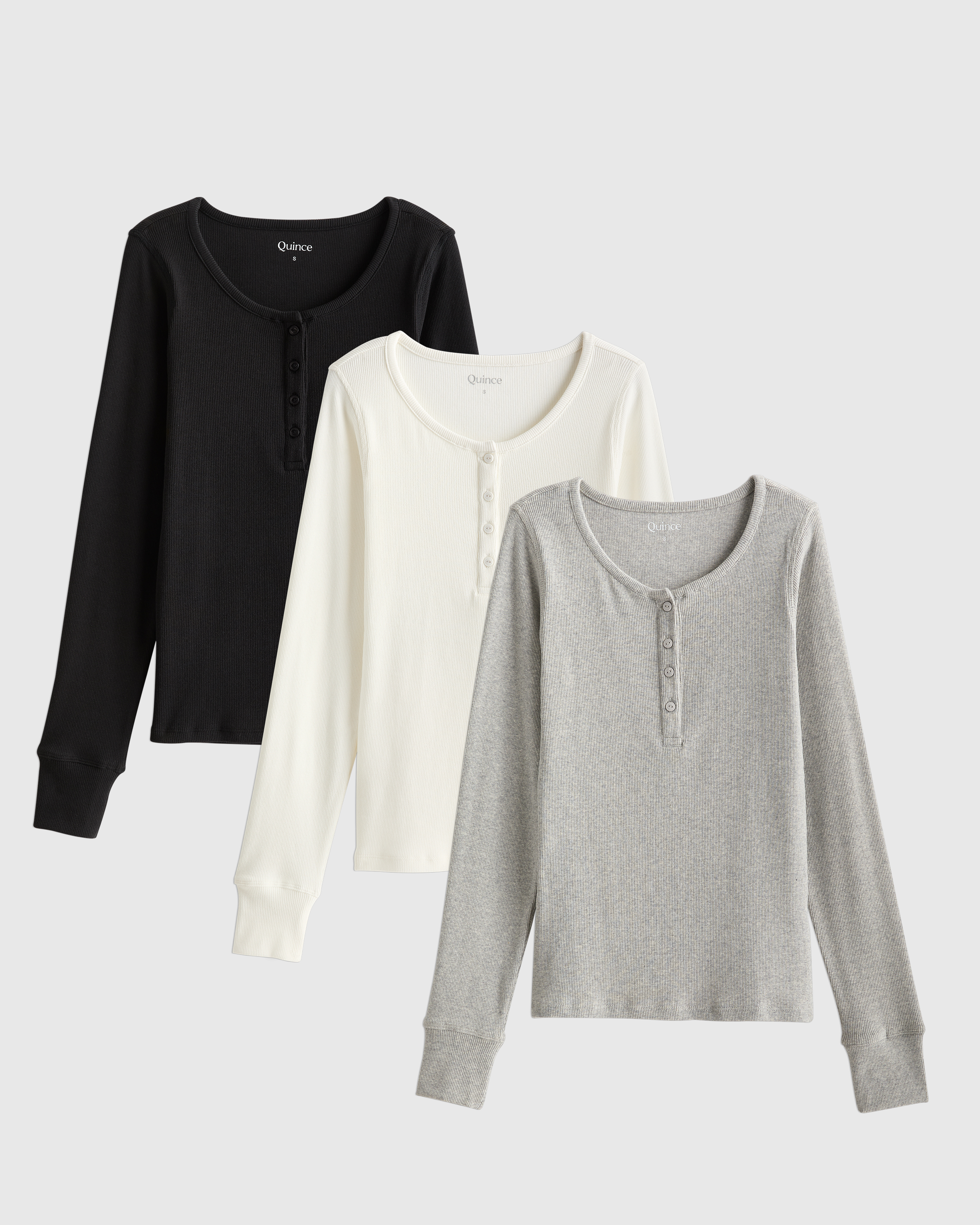 Organic Cotton Micro-Rib Long Sleeve Henley Tee 3-Pack