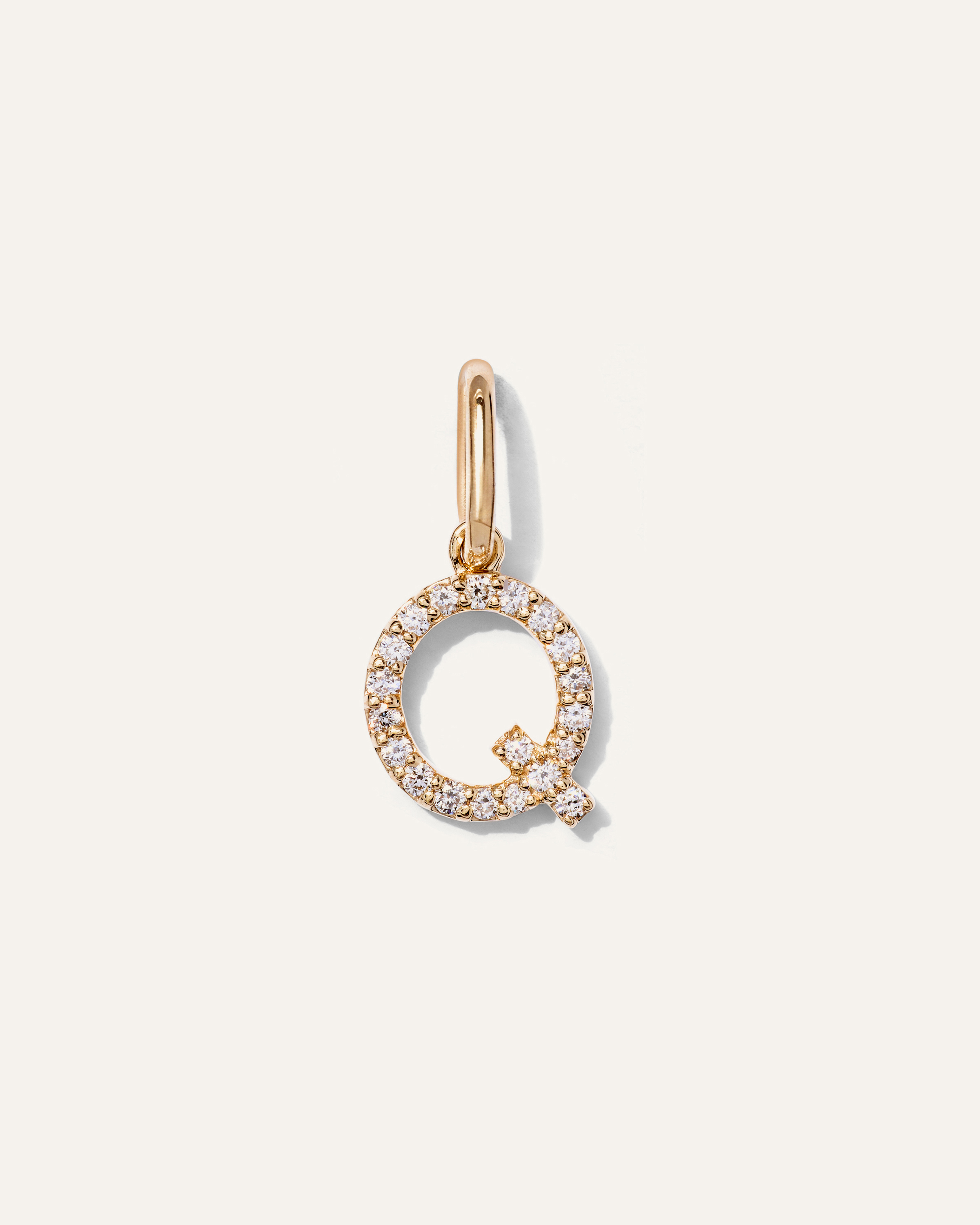 14K Gold Diamond Letter Charm