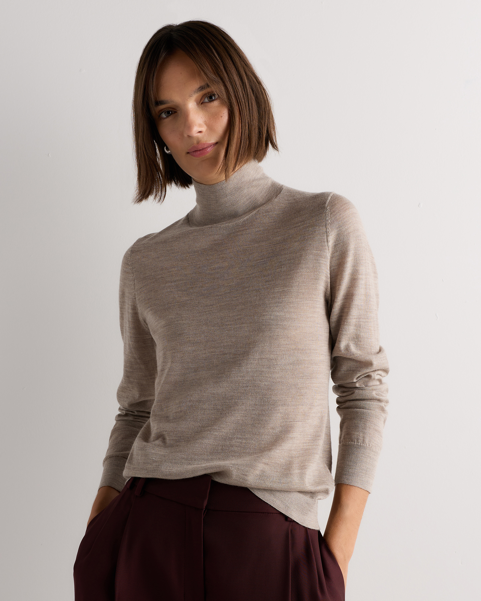 Ultra-Fine Merino Wool Turtleneck Sweater